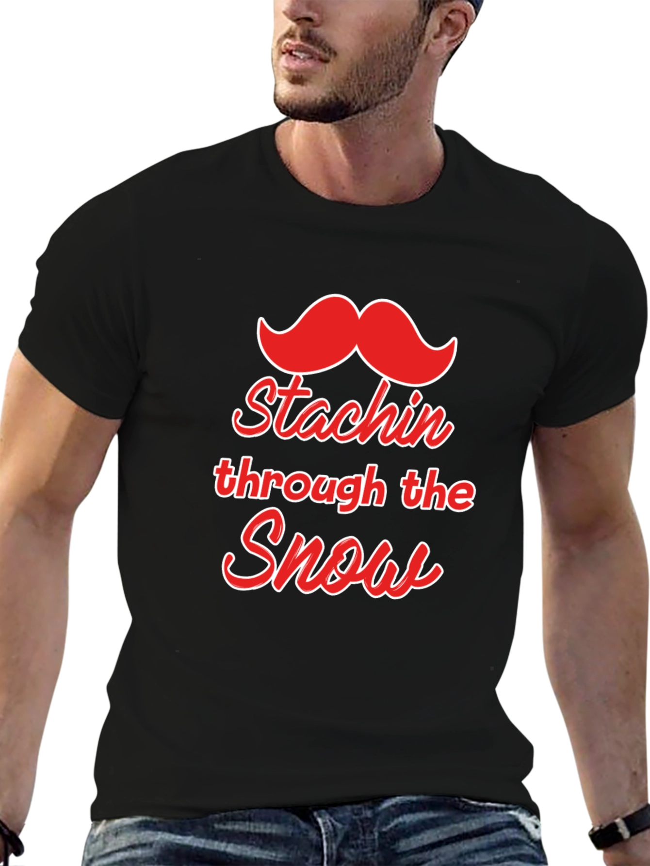 Black Stachin' Through the Snow Graphic Tee view 6