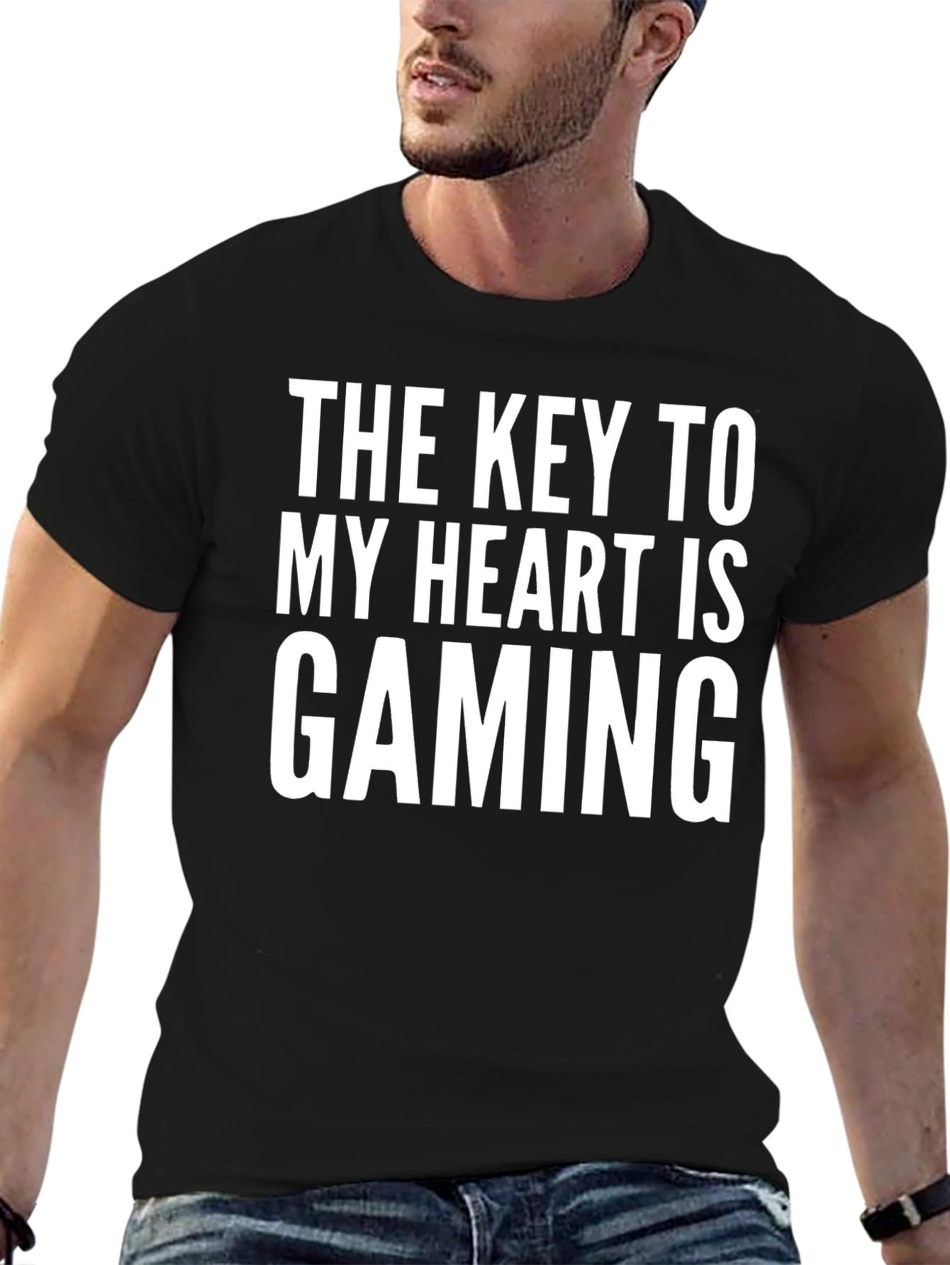 Black Gaming Heart T-Shirt - Gamer Love Tee view 6