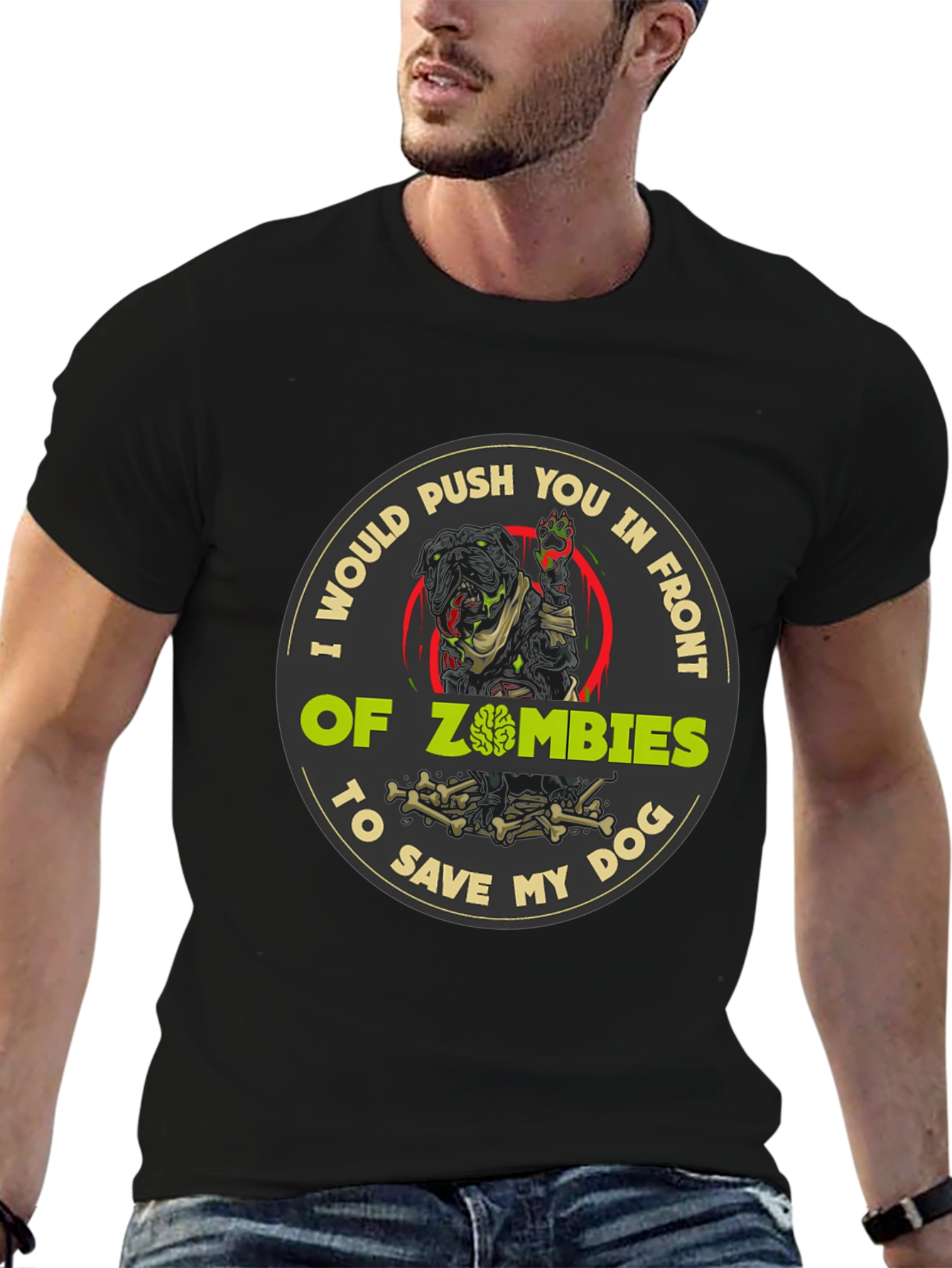 Black Zombie Dog T-Shirt - Save My Dog view 6