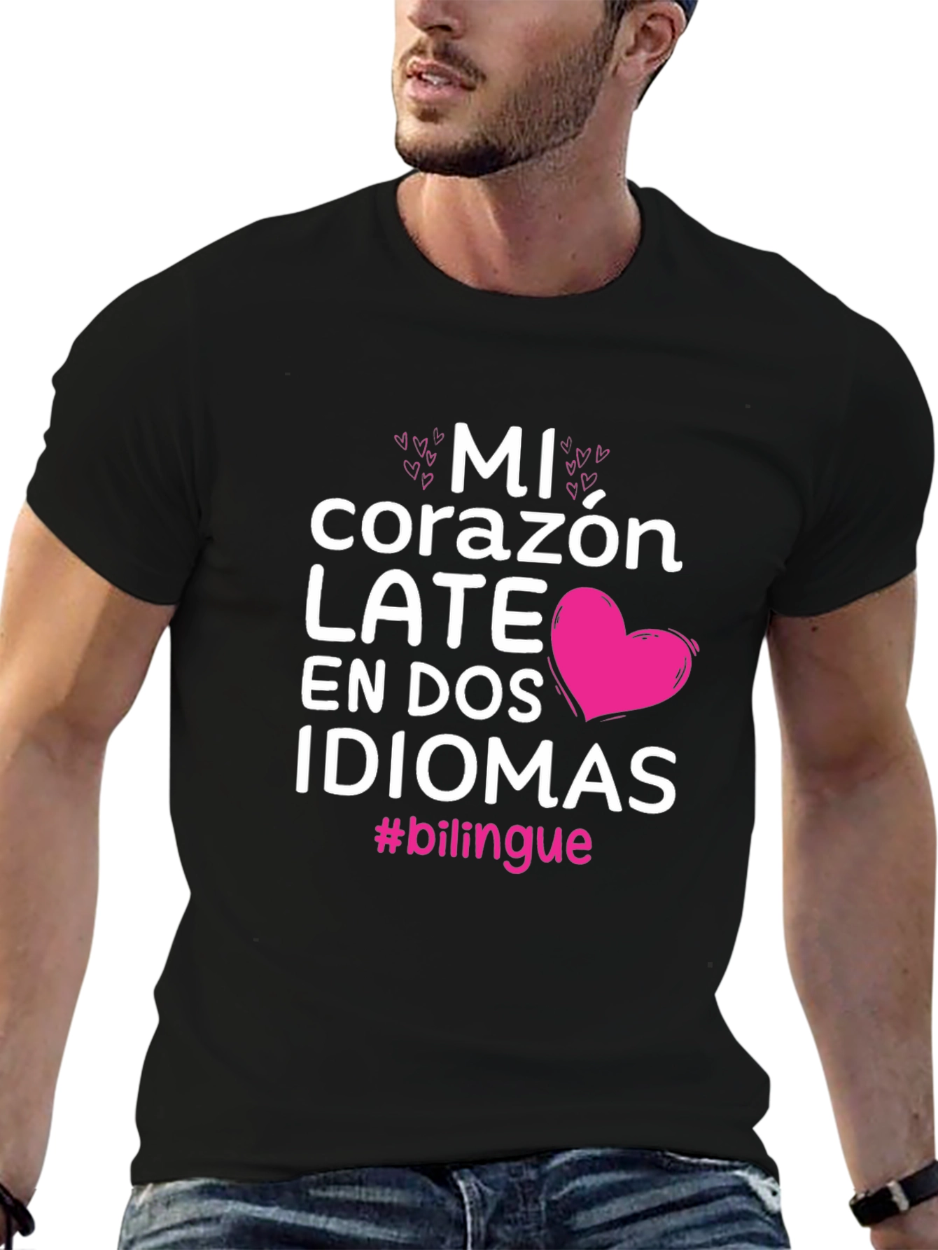 Bilingual Heart Graphic T-Shirt - Mi Corazon Late - 6