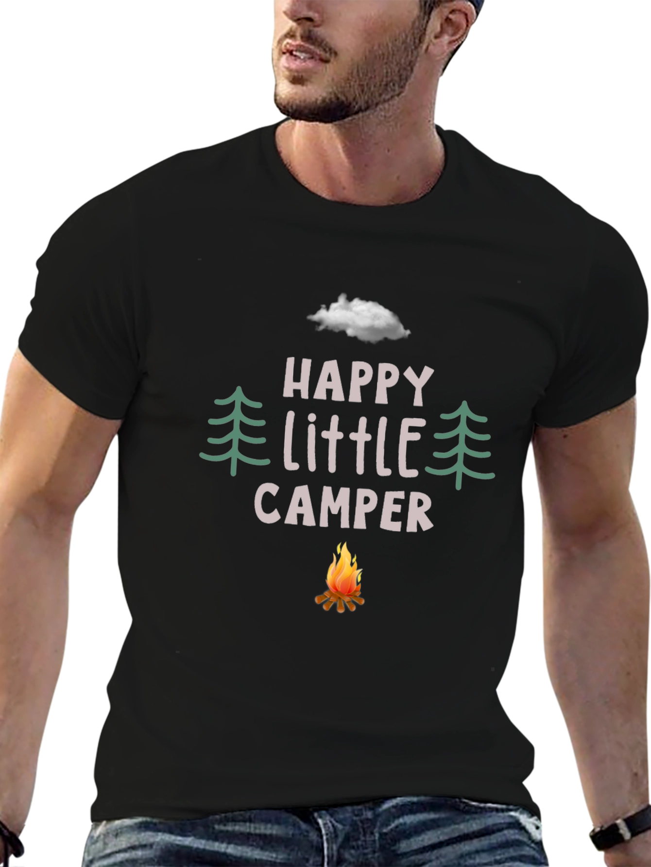 Black Happy Little Camper Graphic Tee view 6