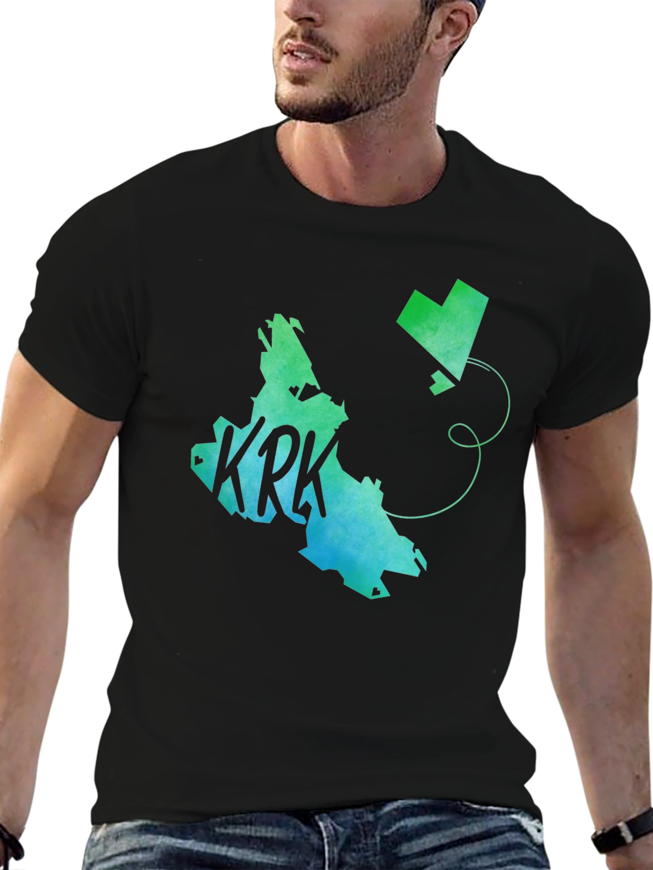 Black KRK Island Graphic Tee - Black Cotton T-Shirt view 6