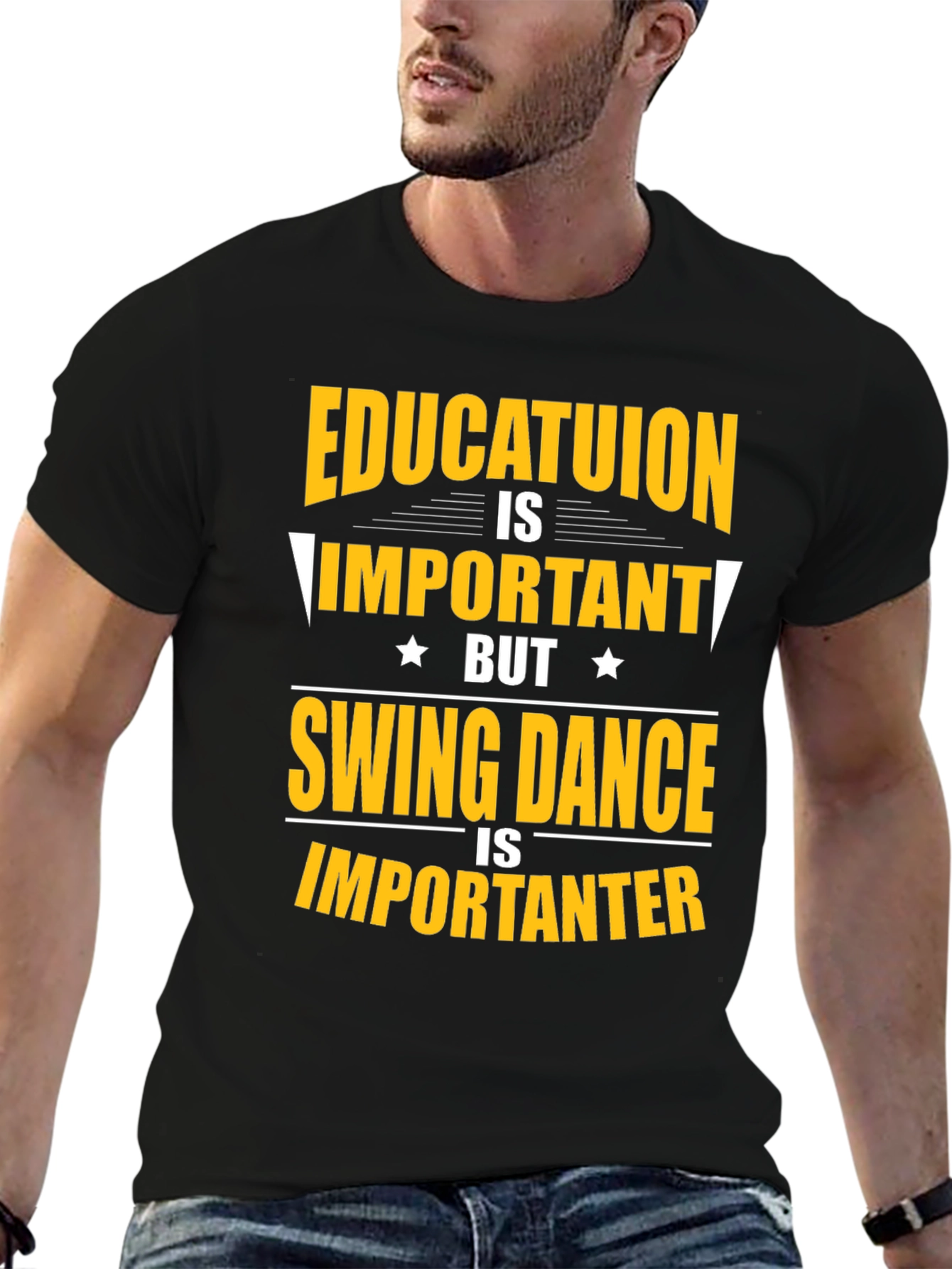 Black Education vs Swing Dance Graphic T-Shirt view 6