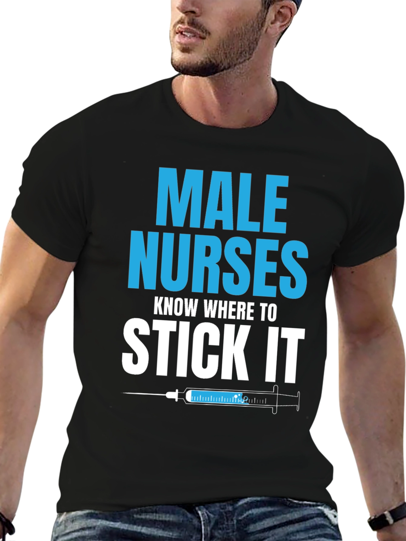 Black Male Nurses Funny T-Shirt view 6