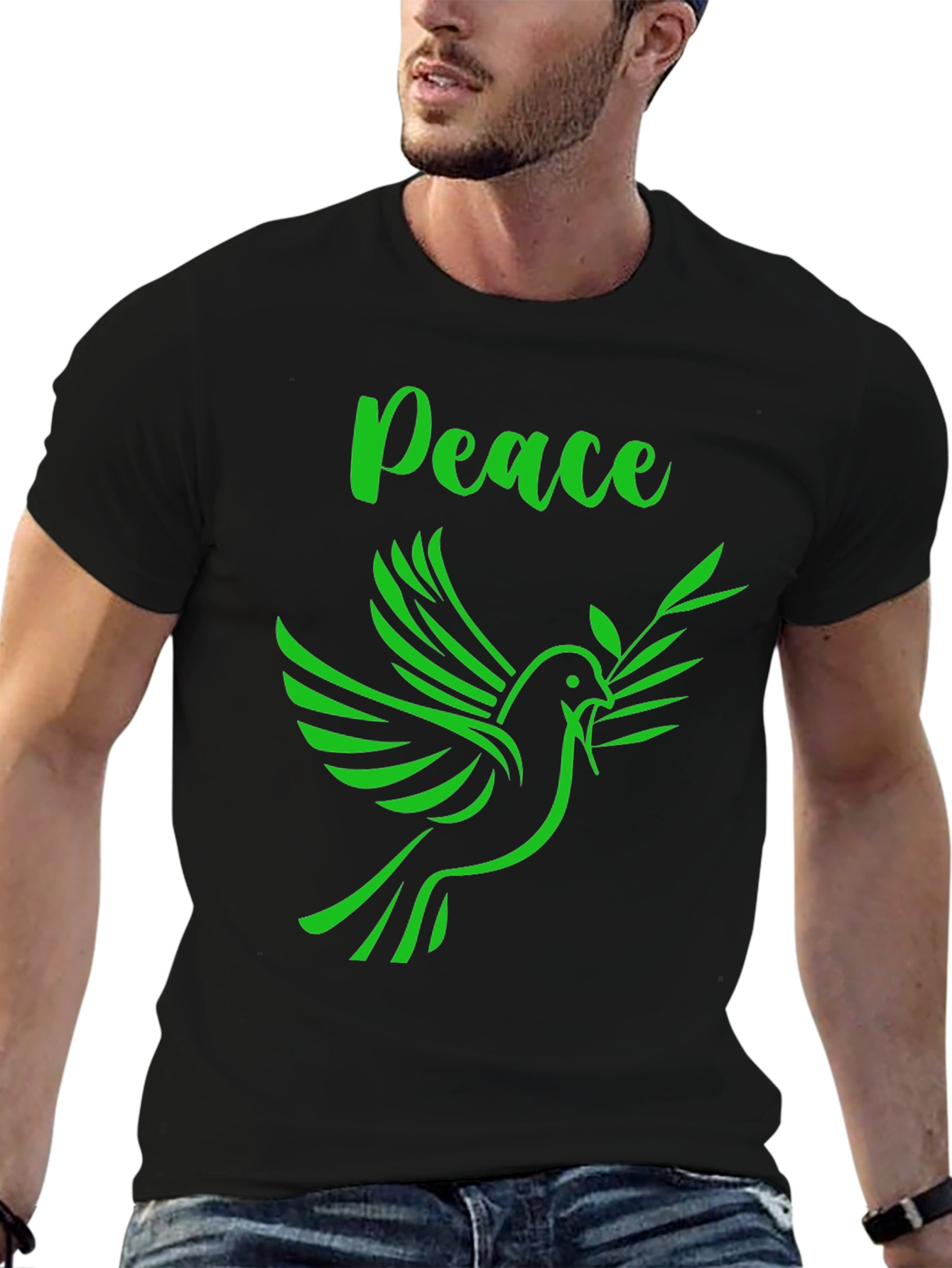 Black Peace Dove T-Shirt - Graphic Tee view 6