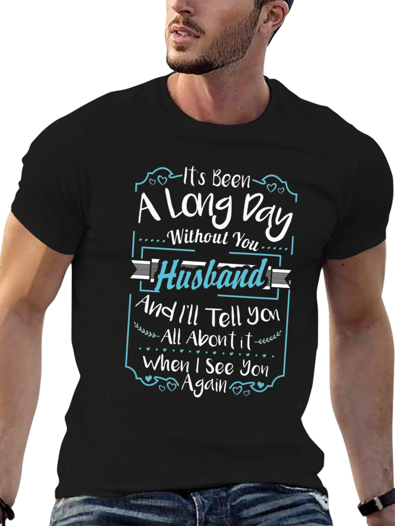 Black Husband Memorial T-Shirt - "A Long Day Without You" view 6