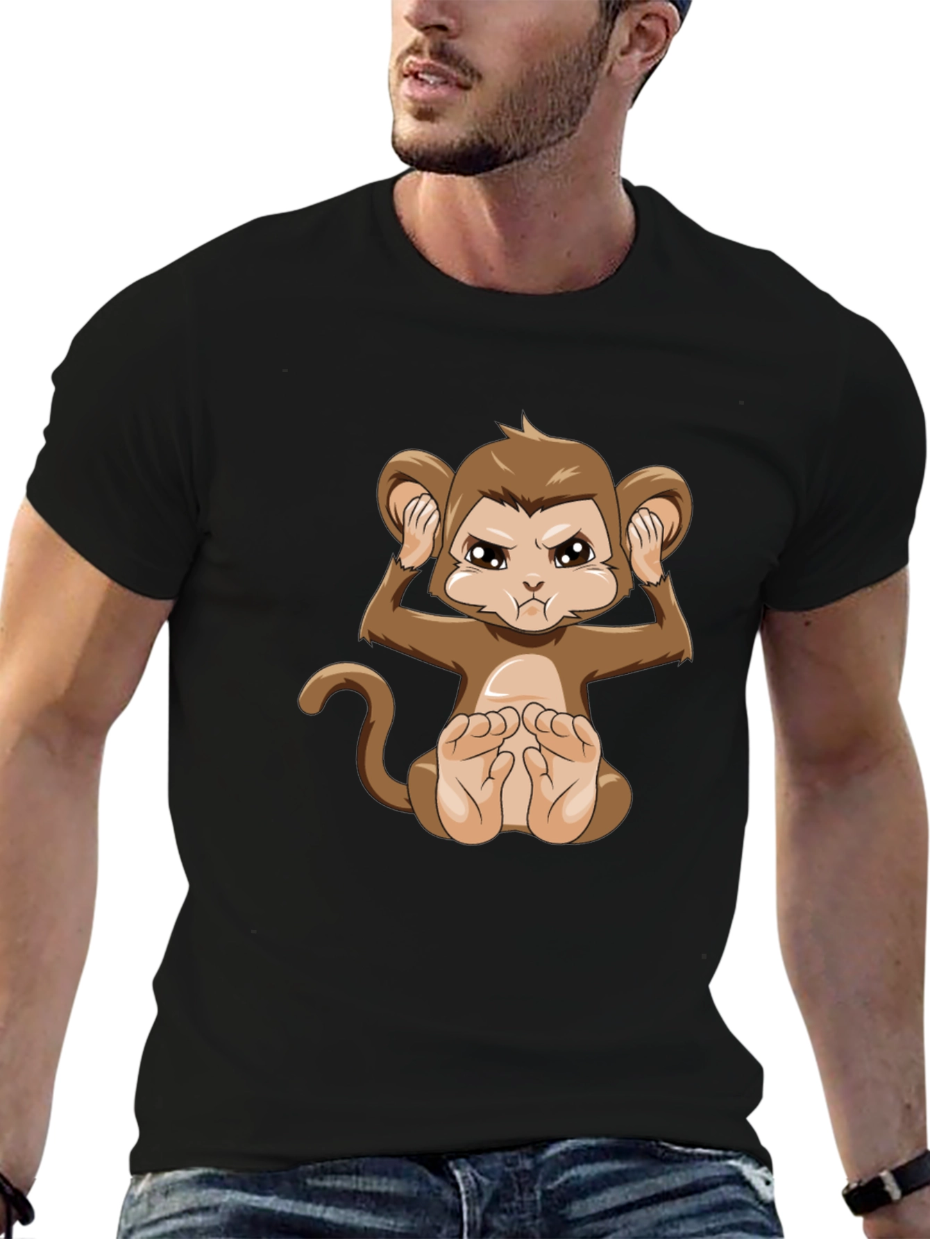 Black Monkey Graphic Black T-Shirt view 6