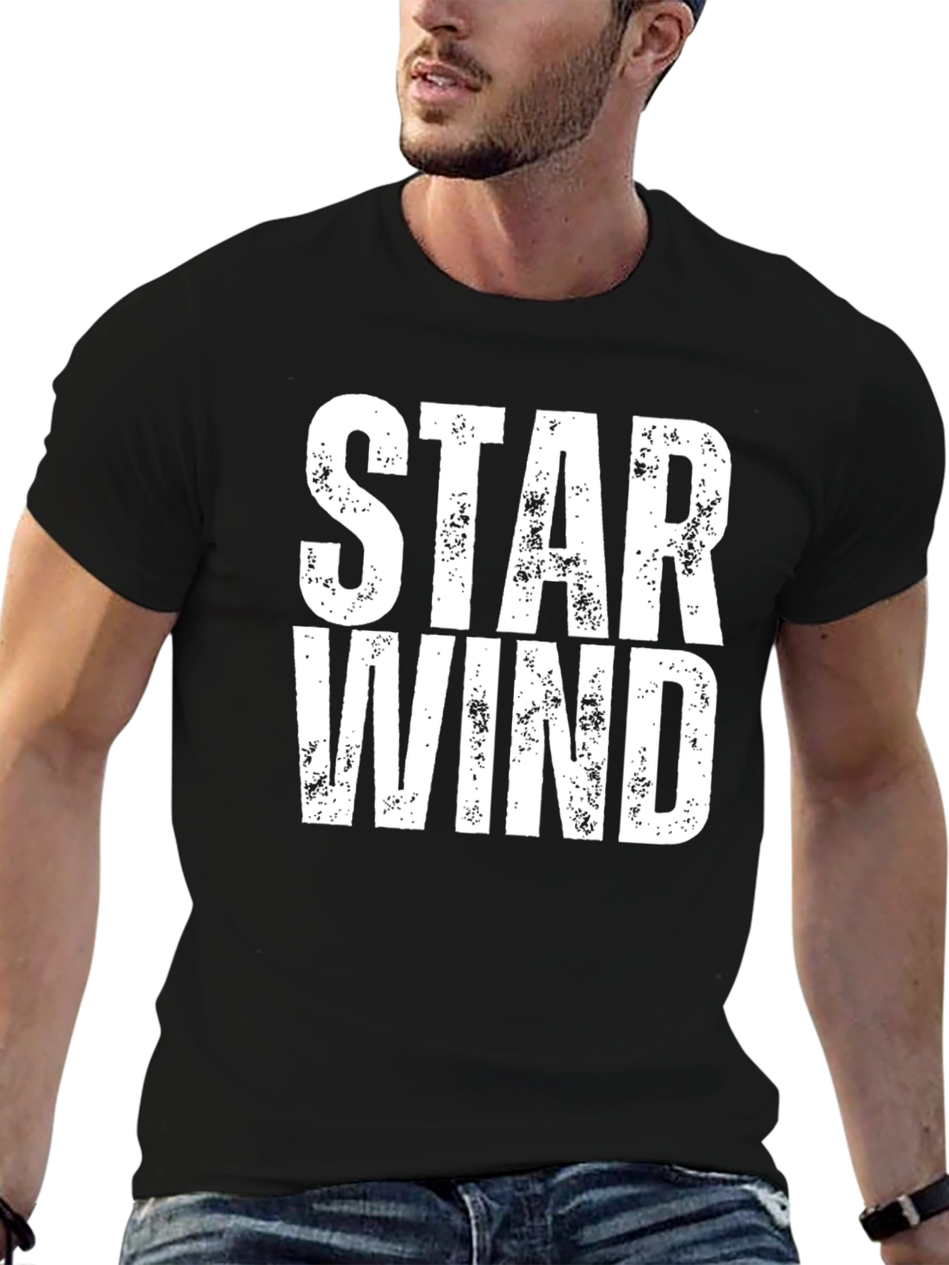 Black Star Wind Graphic Black T-Shirt view 6