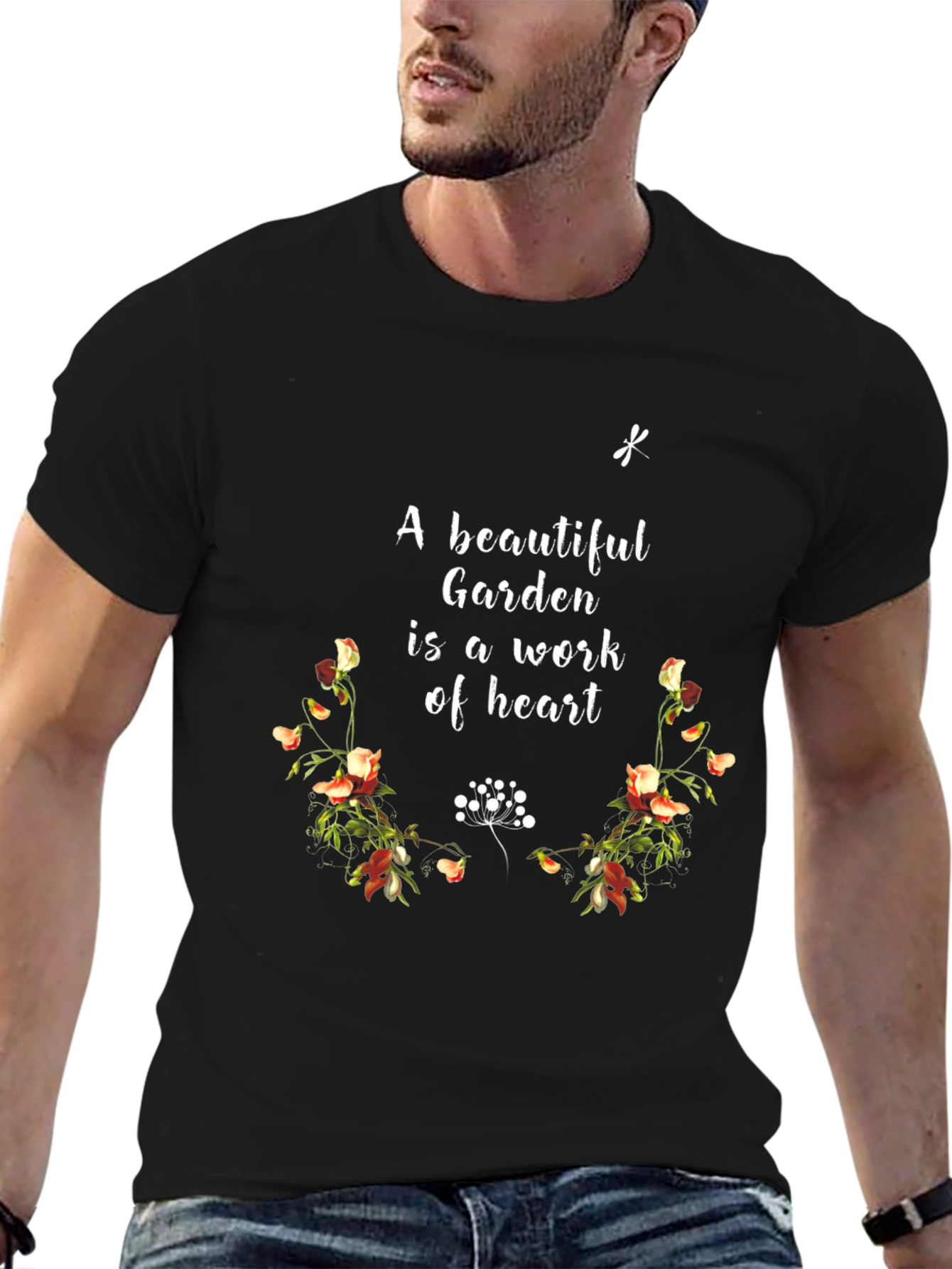 Black Beautiful Garden T-Shirt view 6