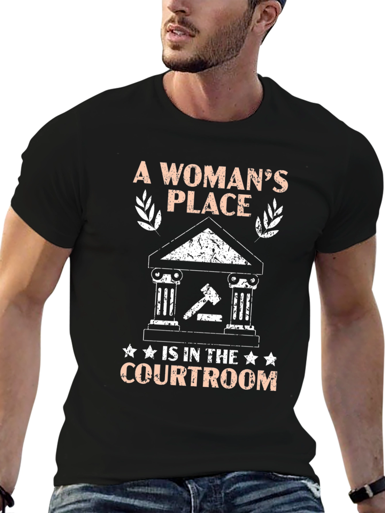 Black A Woman's Place Is In The Courtroom T-Shirt view 6