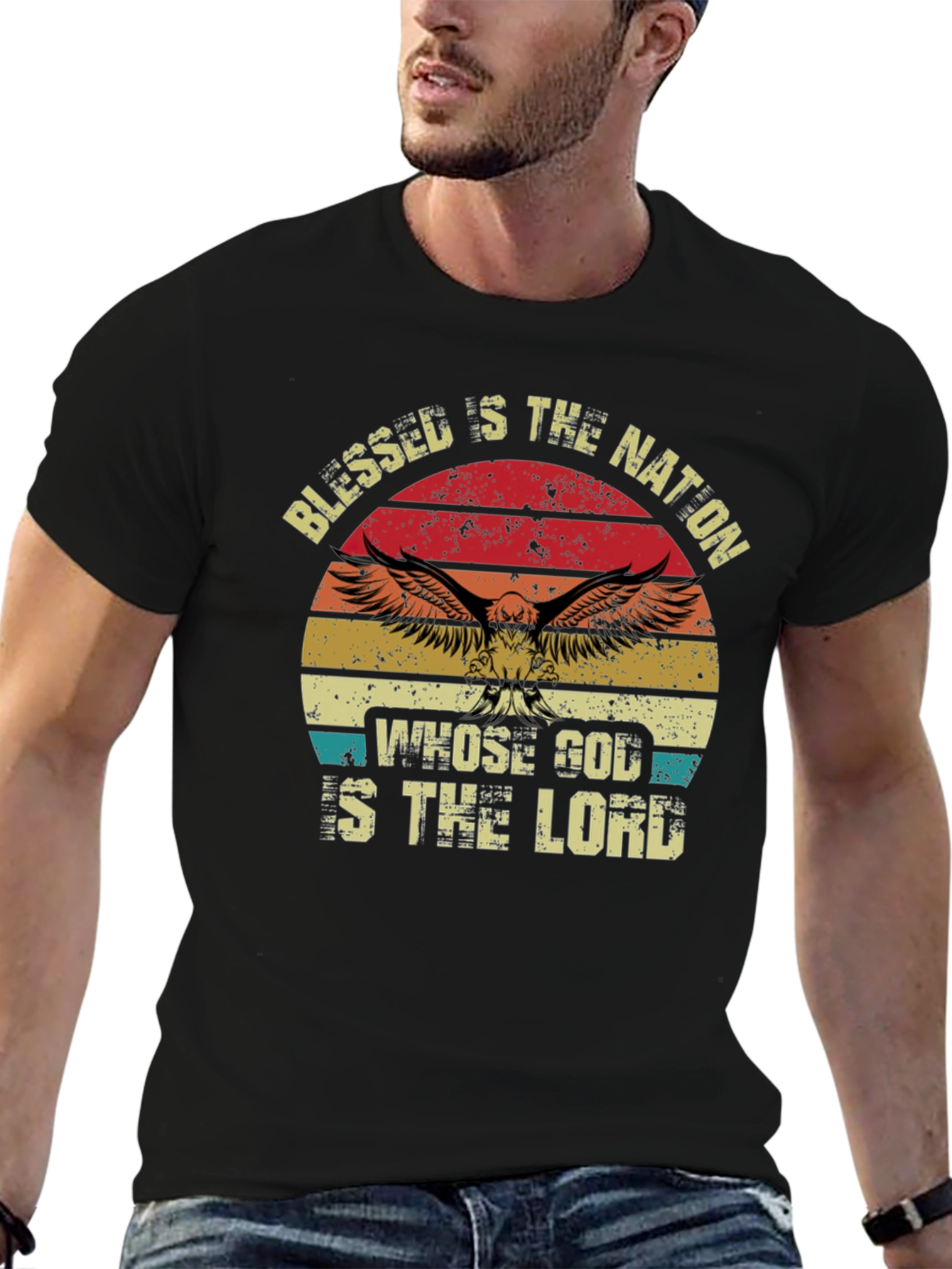 Black Blessed Nation Graphic T-Shirt view 6