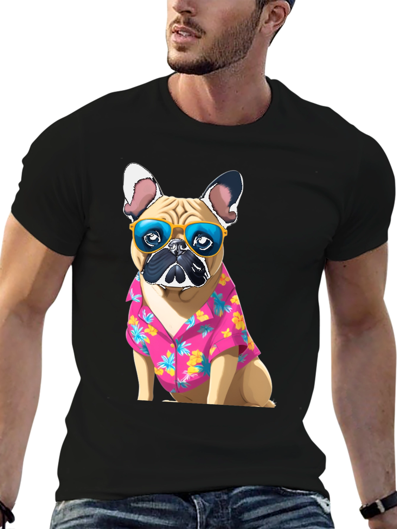 Black Dog Hawaiian Shirt T-Shirt view 6