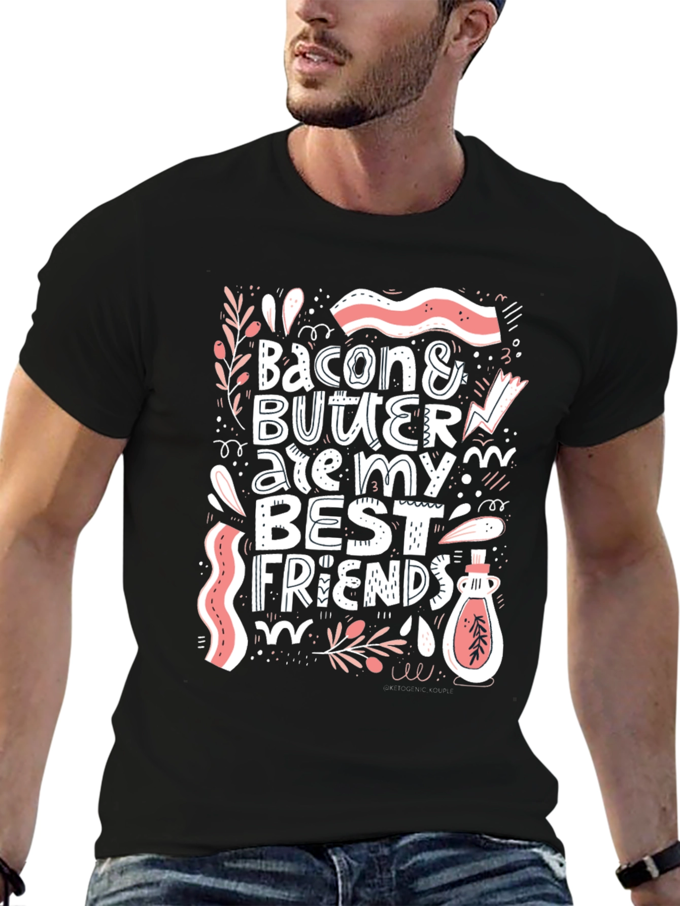 Black Bacon & Butter Best Friends Graphic Tee view 6
