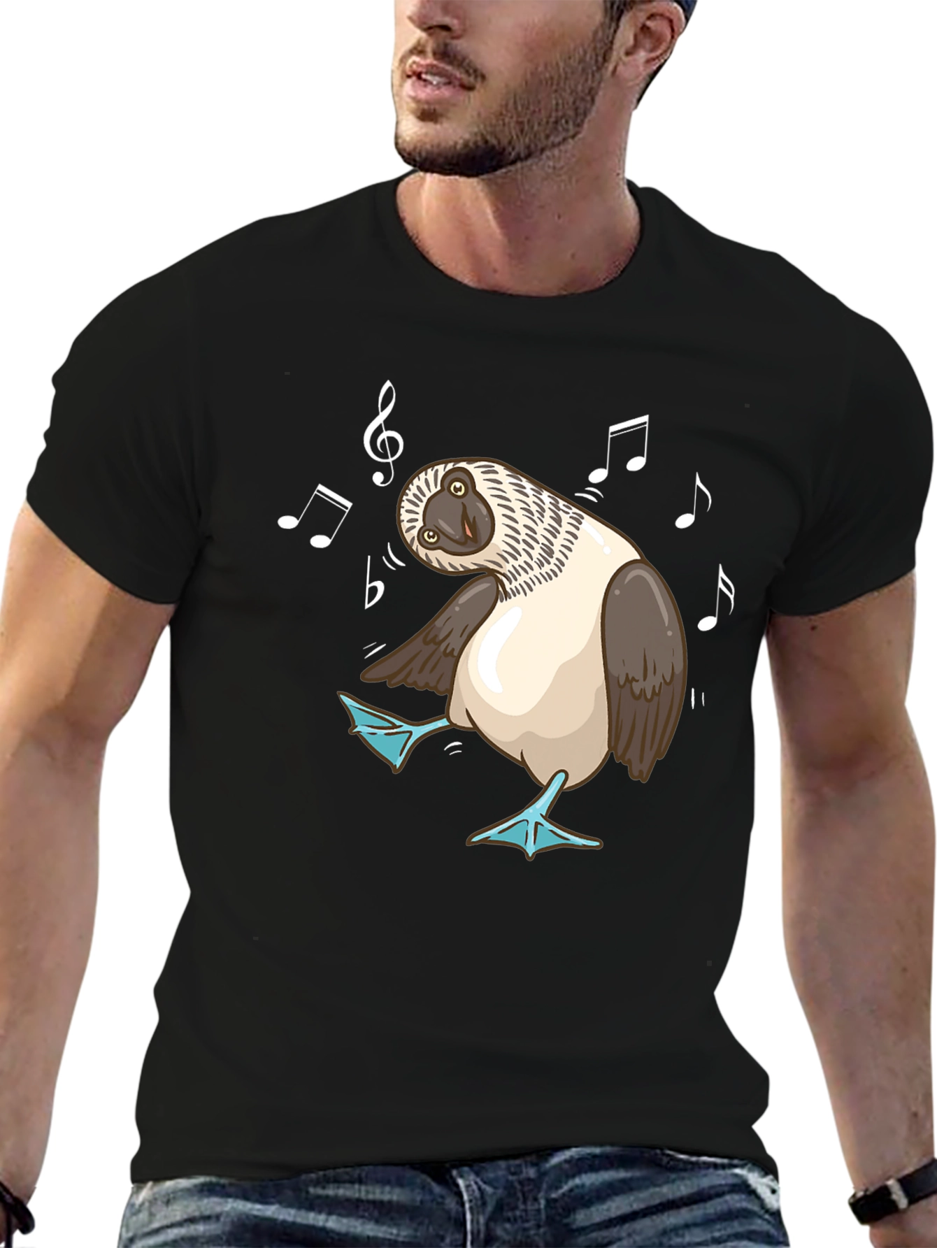 Black Dancing Blue-Footed Booby Graphic Tee view 6