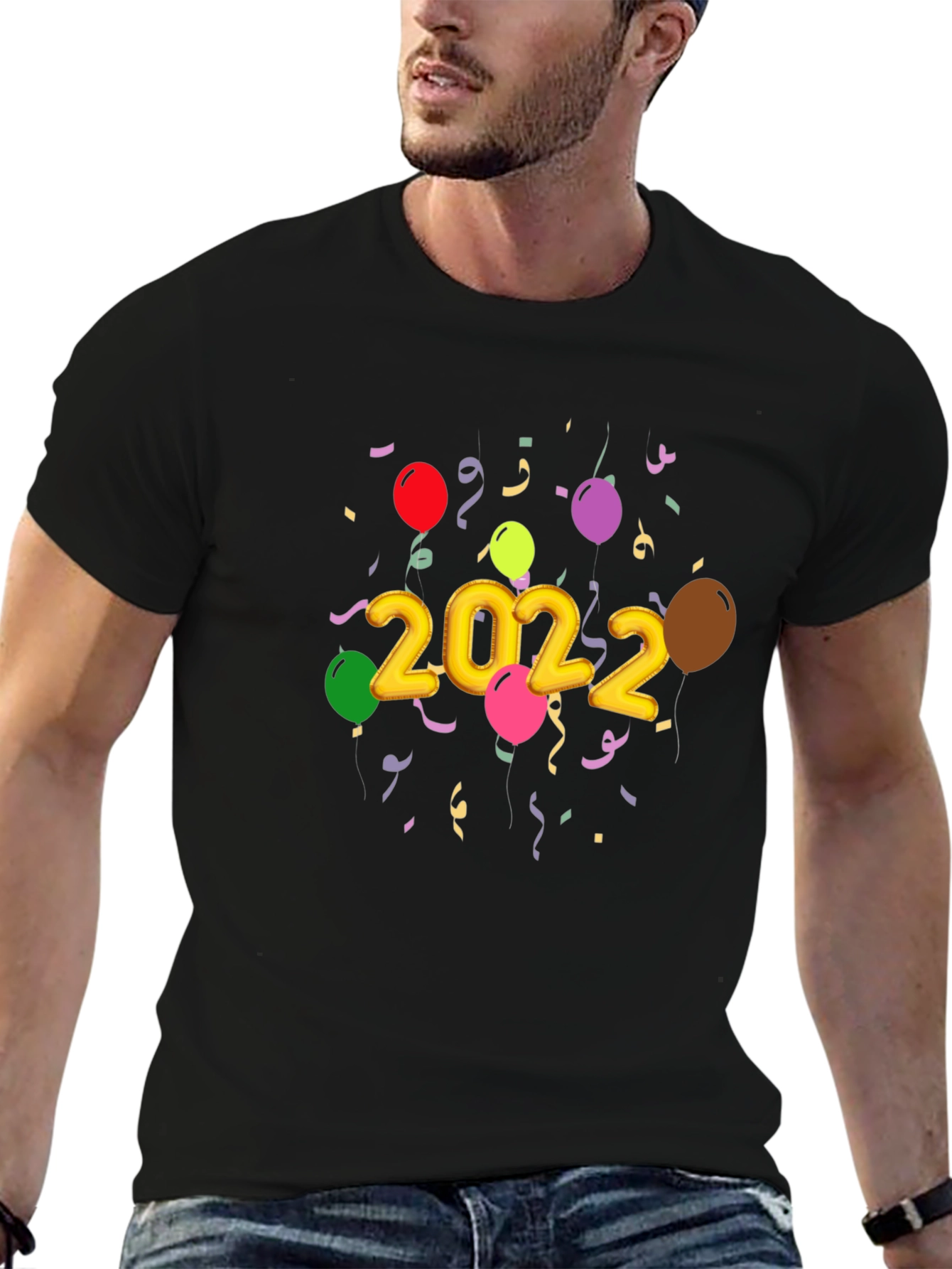 Black Festive 2022 Balloon T-Shirt view 6
