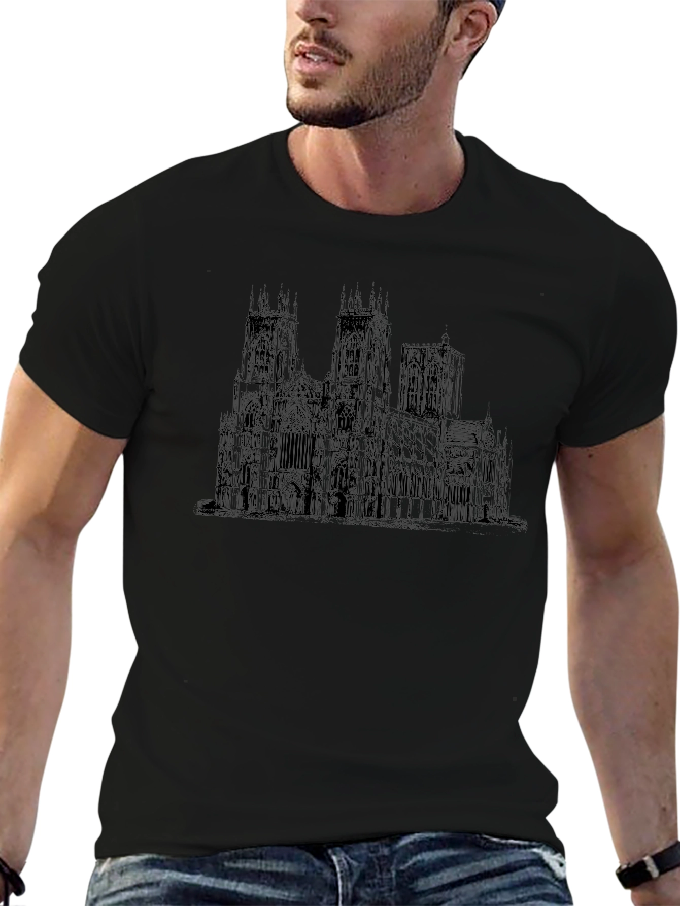 Black Cathedral Graphic Print Tee - Men's Black T-Shirt view 6