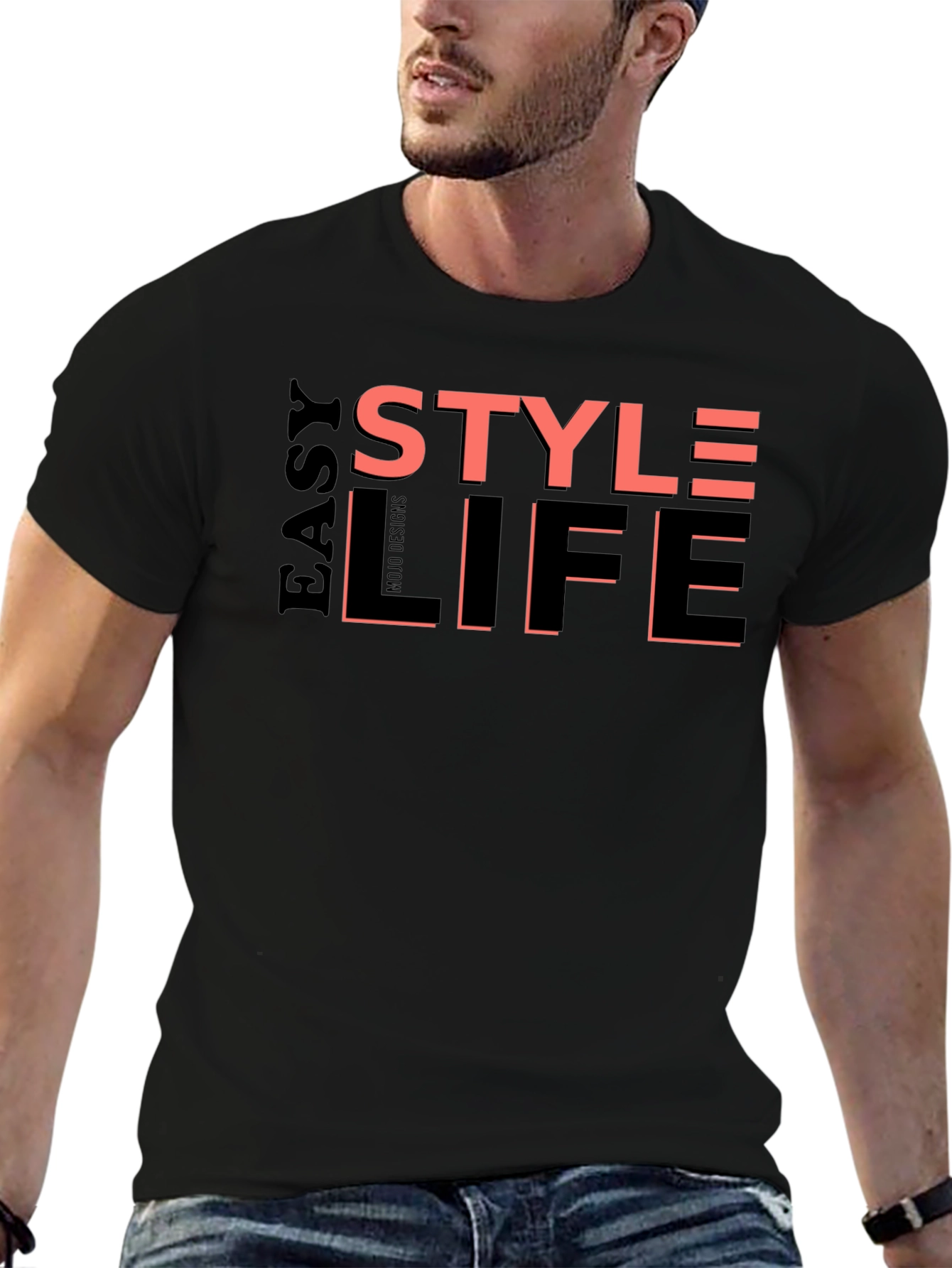 Black Easy Style Life Graphic Print Tee view 6