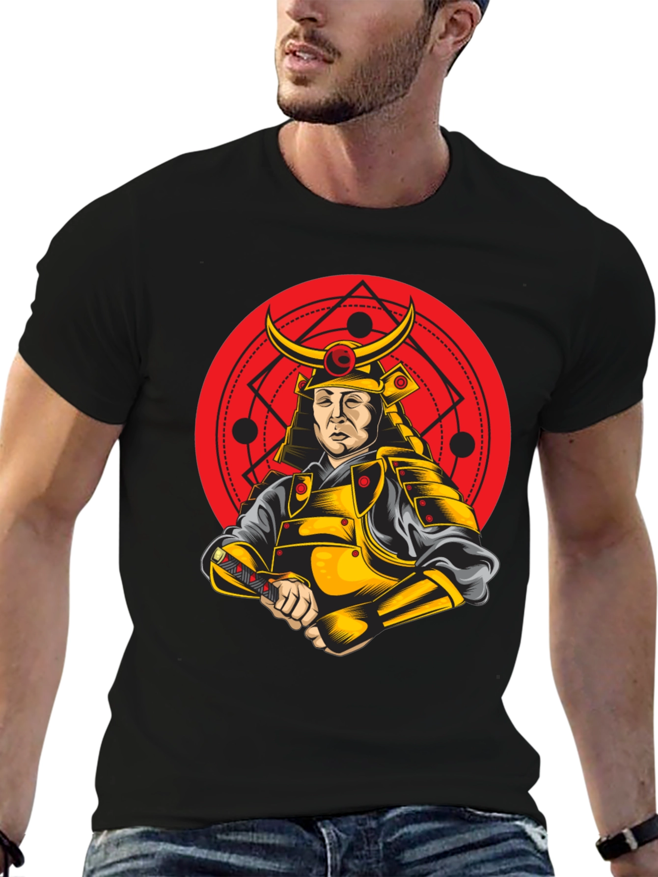 Black Samurai Warrior Graphic T-Shirt - Bold & Unique Design view 6