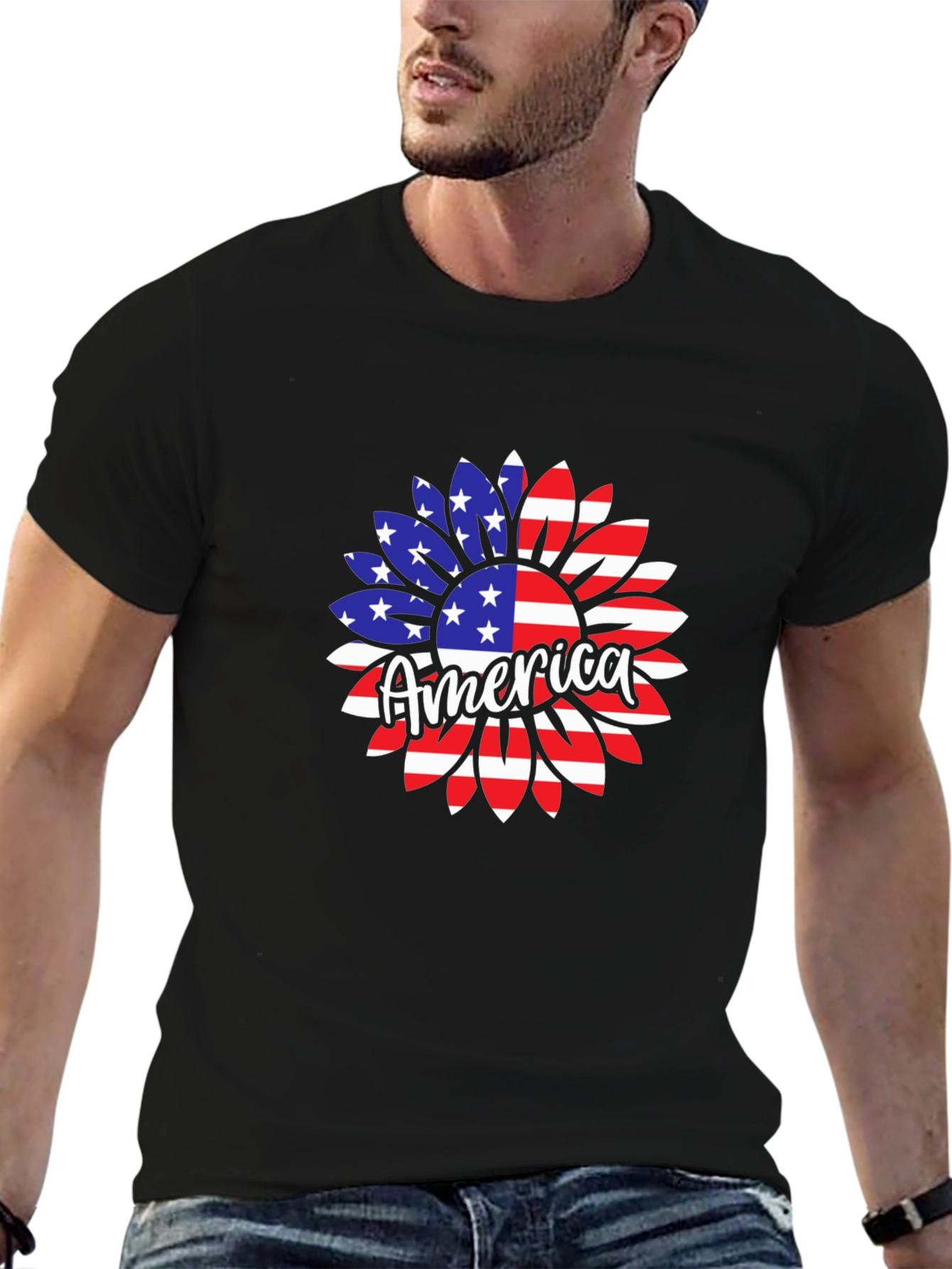 America Sunflower Graphic Tee - Patriotic Pride! - 6