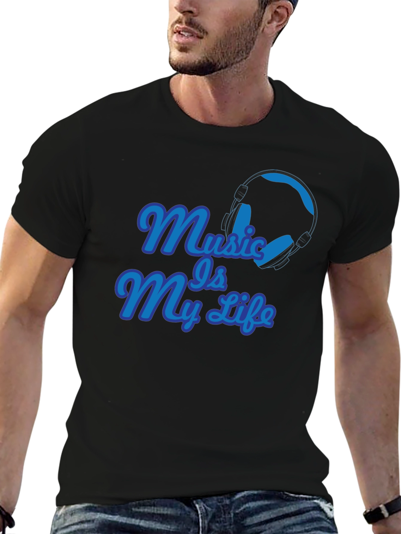 Black Music Is My Life Black T-Shirt view 6
