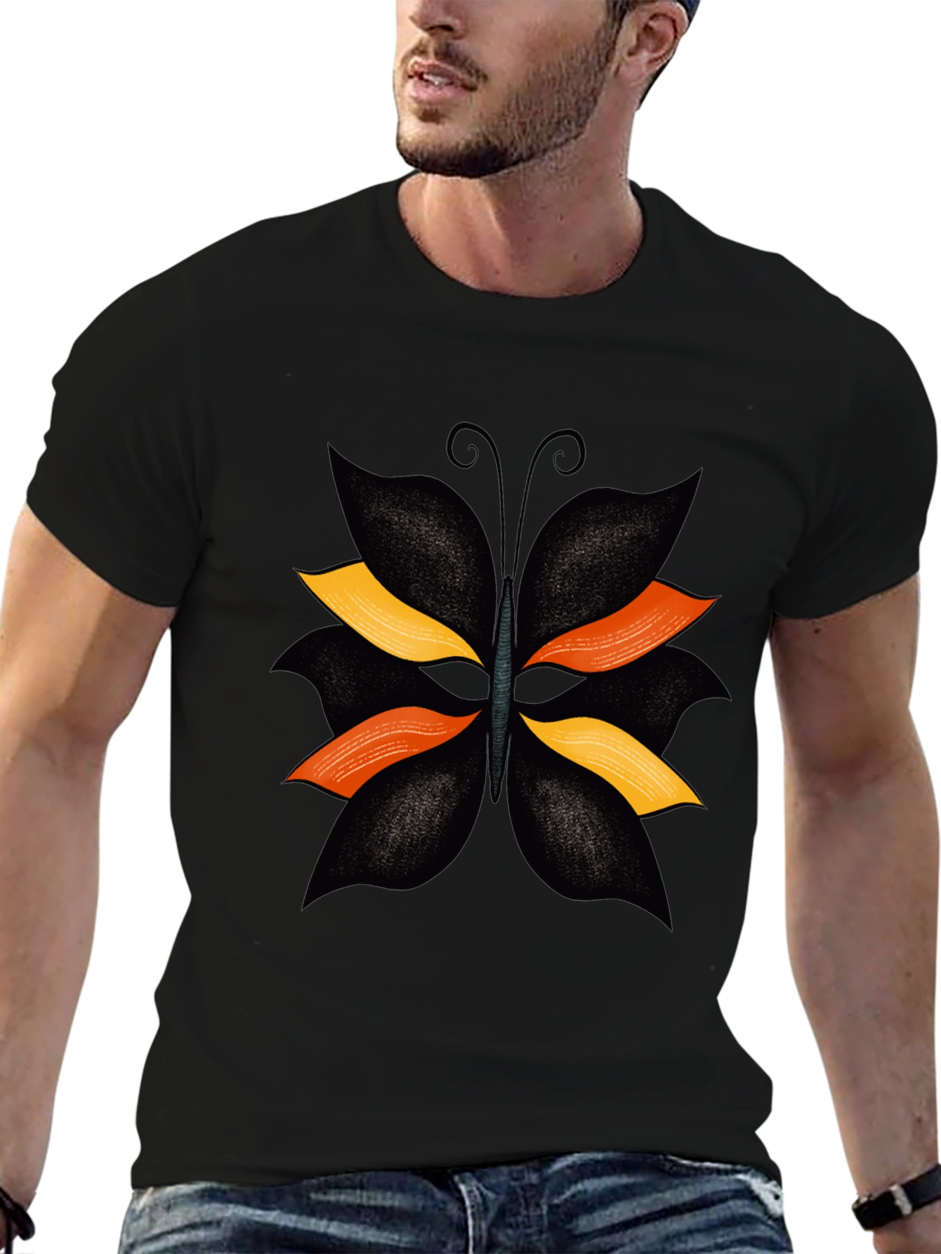 Black Butterfly Graphic T-Shirt - Stylish Casual Tee view 6