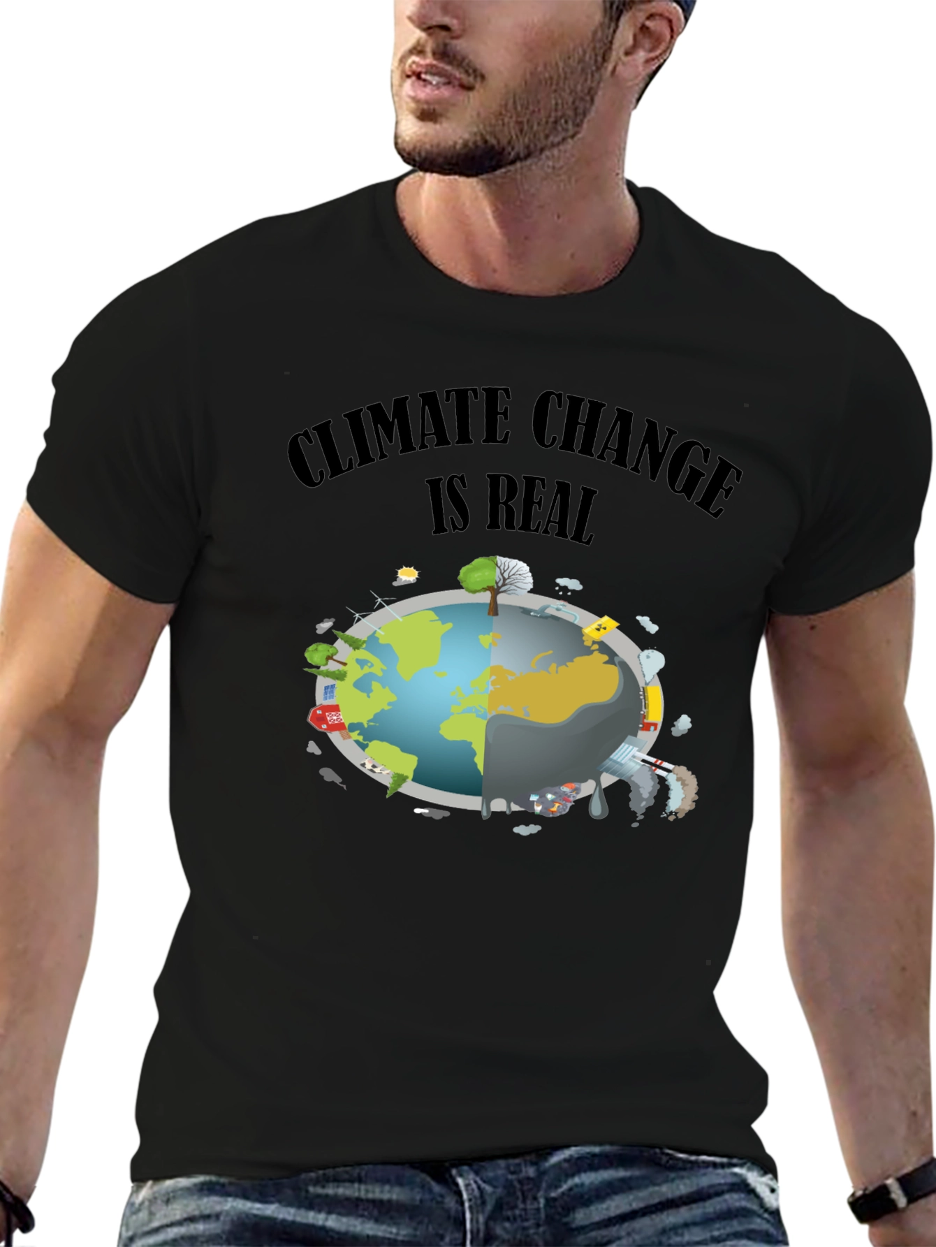 Black Climate Change Awareness T-Shirt view 6