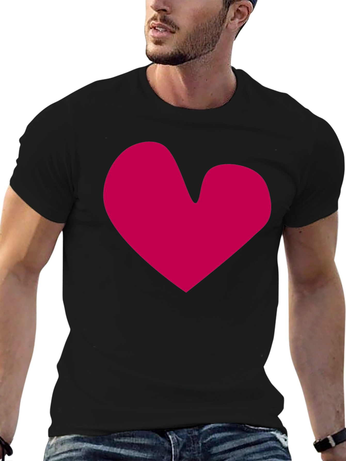 Black Heart Graphic Black T-Shirt - Stylish Casual Wear view 6