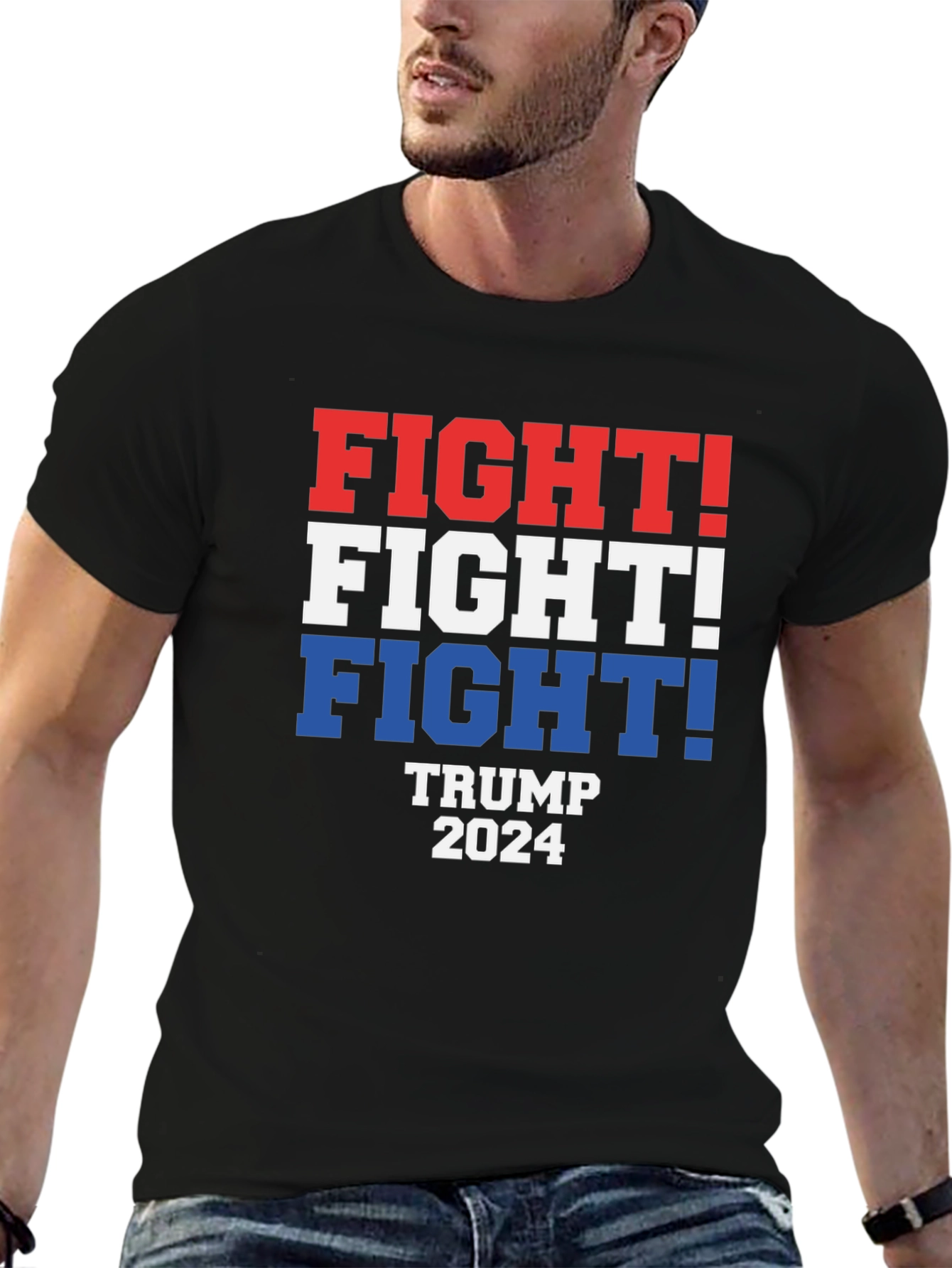 Black Fight! Trump 2024 Patriotic T-Shirt view 6