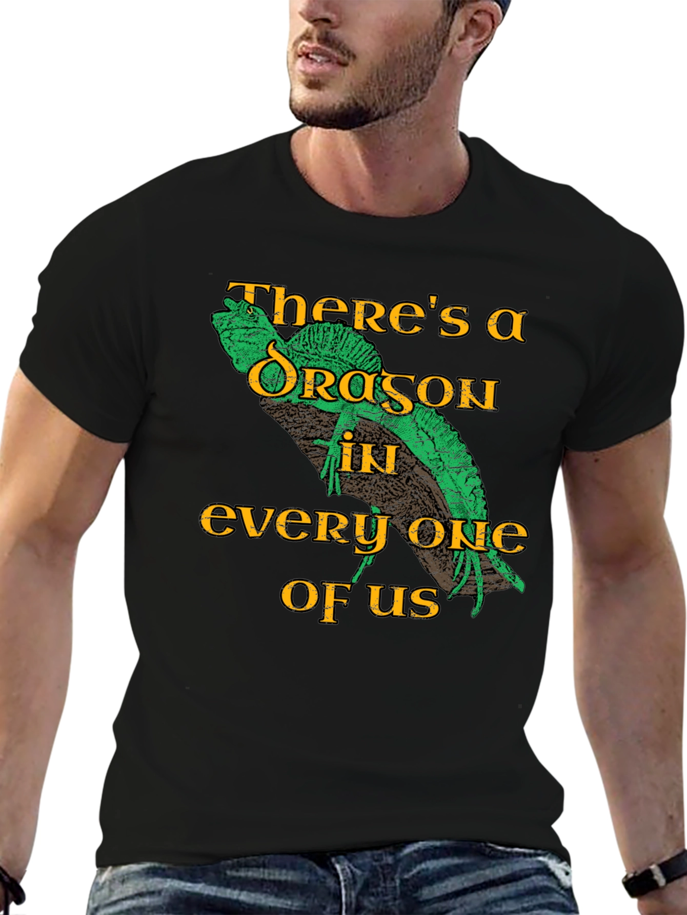 Black Dragon Within T-Shirt - Novelty Graphic Tee view 6