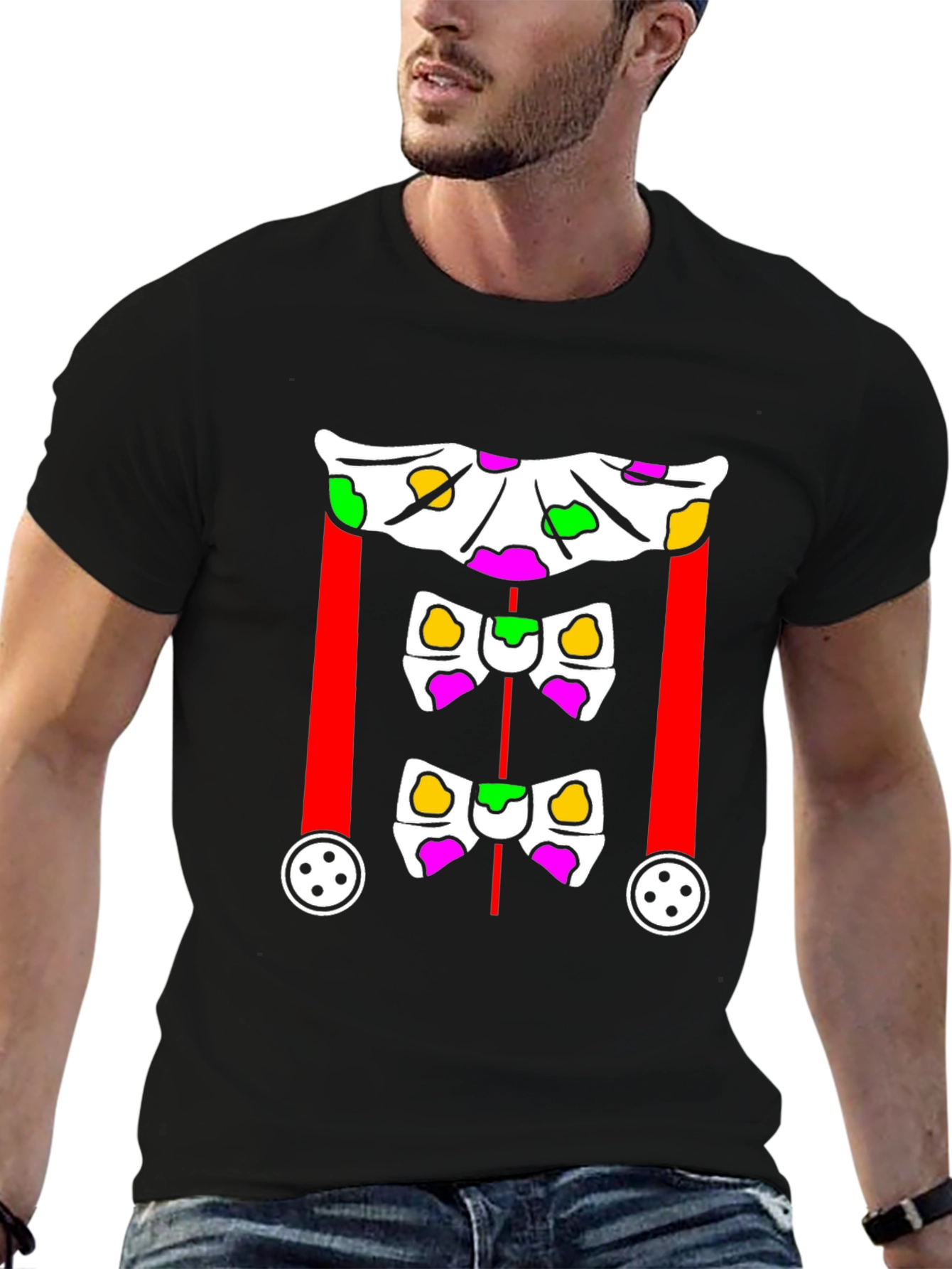 Black Clown Costume Shirt - Fun Halloween Tee view 6