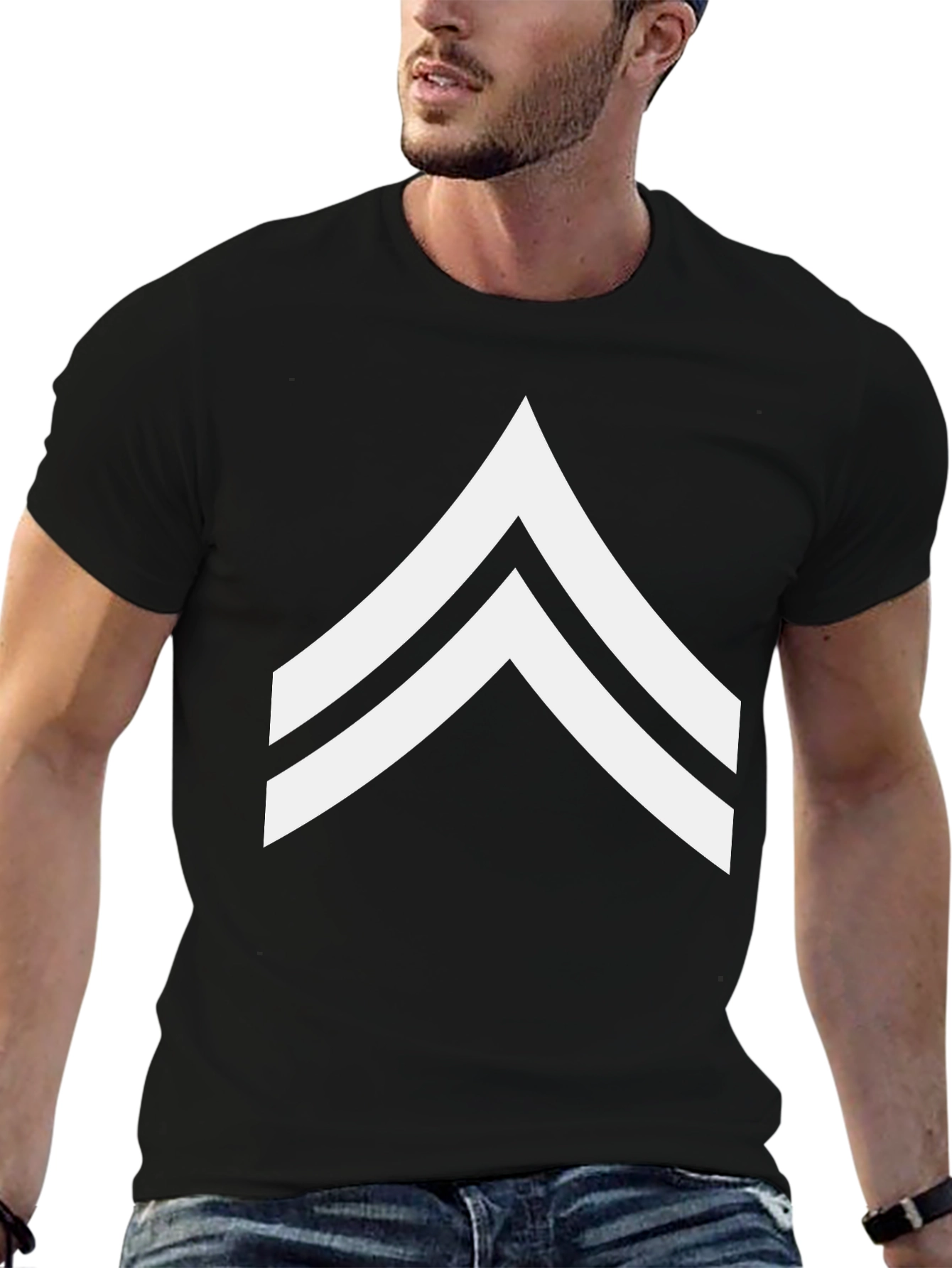 Black Sergeant Chevron Graphic Tee - Black view 6