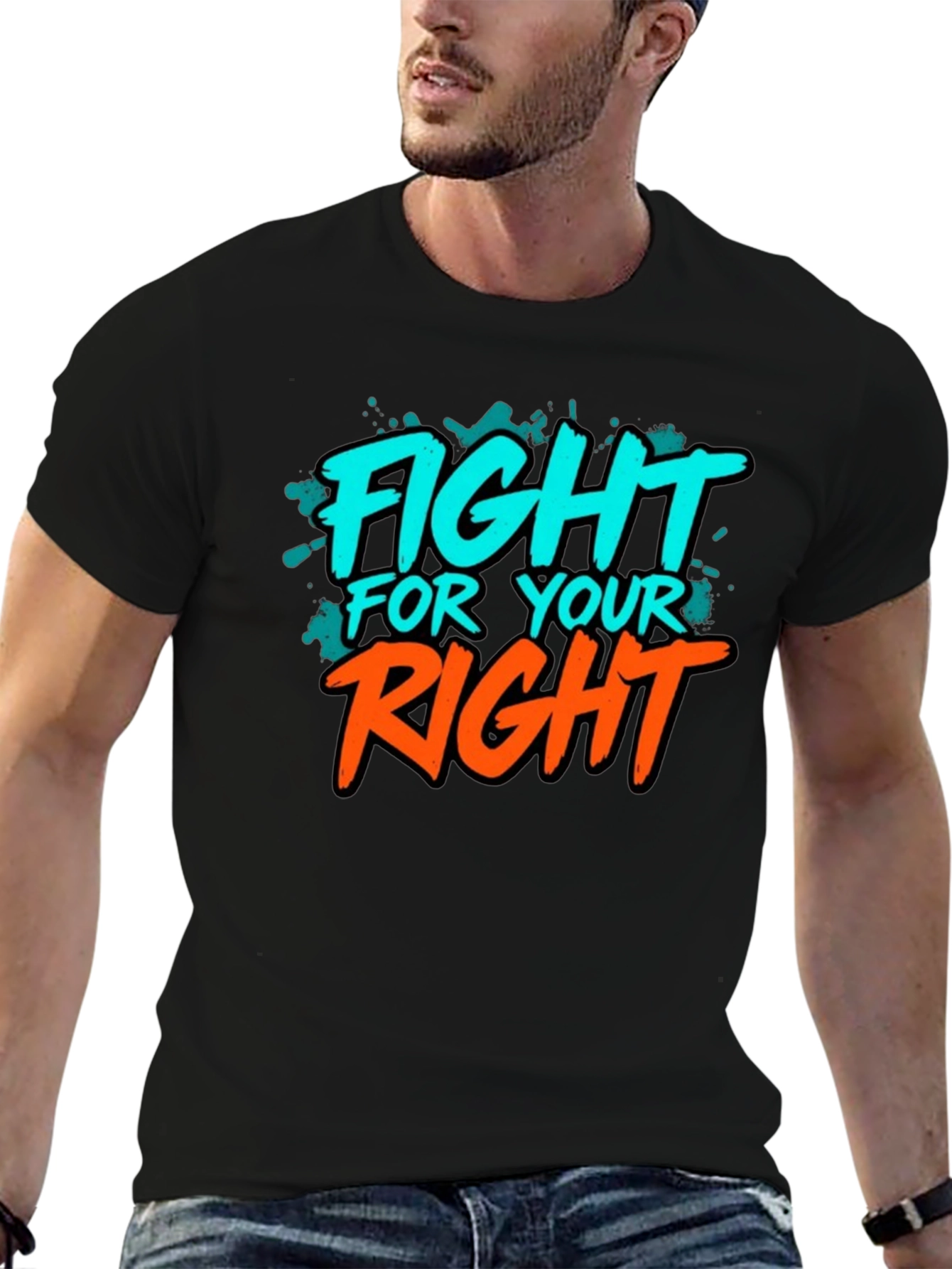 Black Fight For Your Right Graphic Tee view 6