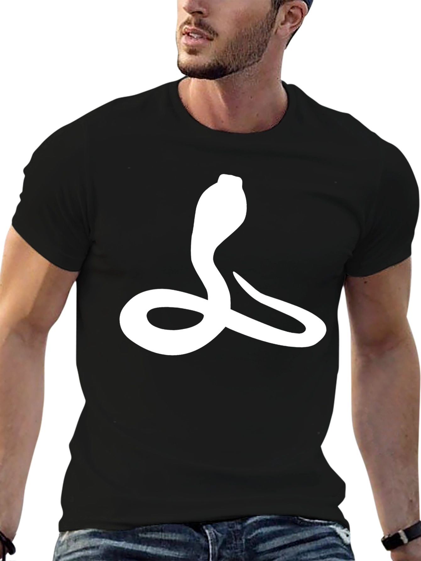 Black Bold Cobra Tee - Graphic Black T-Shirt view 6