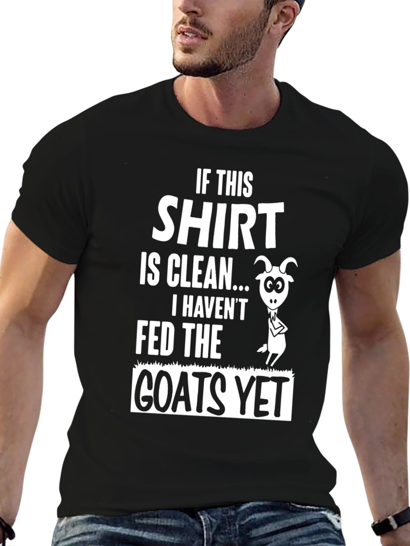 Black Funny Goat T-Shirt - "If This Shirt is Clean..." view 6