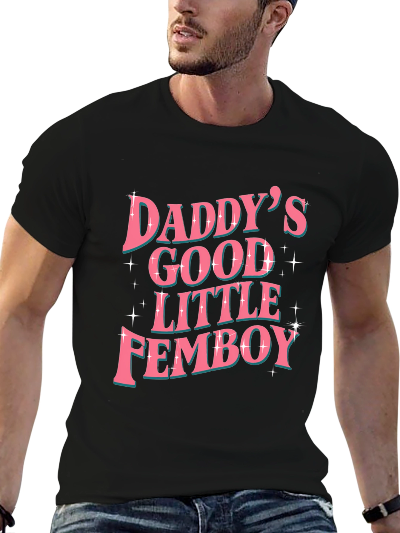 Black Daddy's Good Little Femboy Graphic Tee view 6