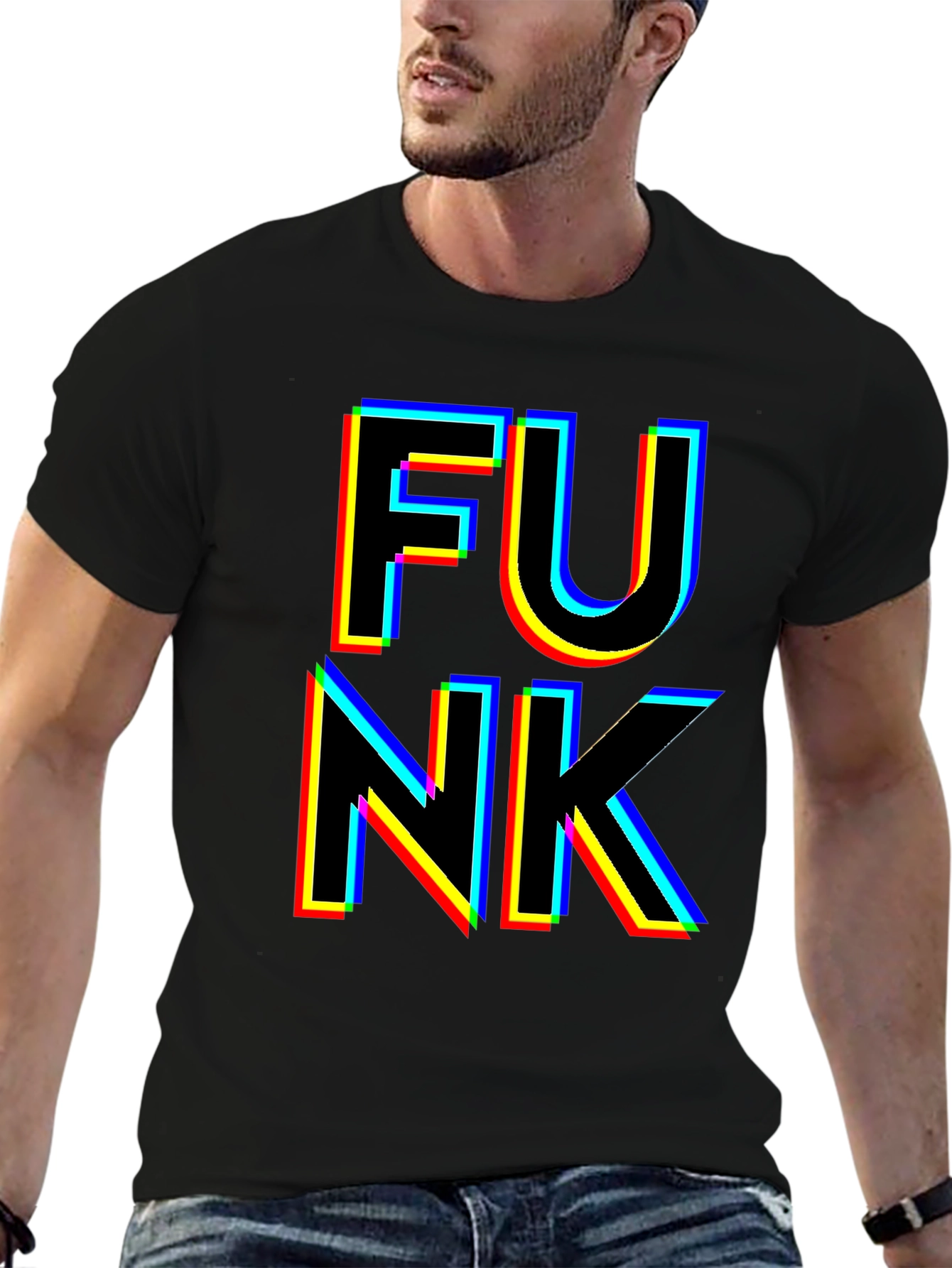 Black Retro Funk Graphic T-Shirt view 6