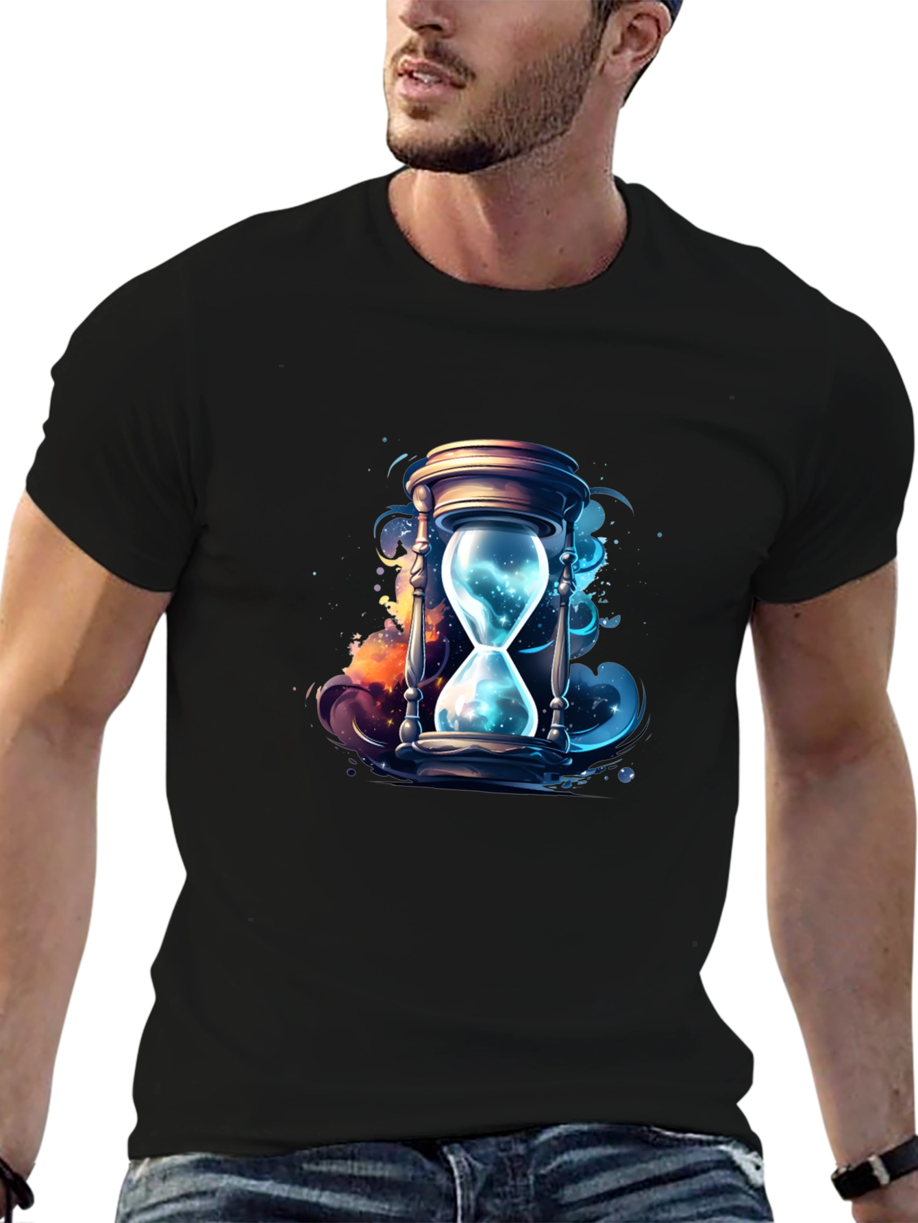 Black Hourglass T-Shirt - Timeless Design view 6