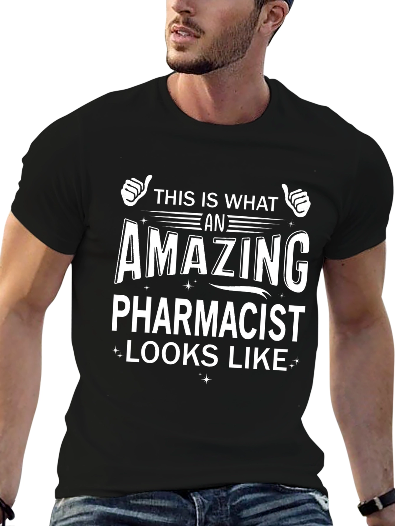Black Amazing Pharmacist T-Shirt - Black Cotton Tee view 6