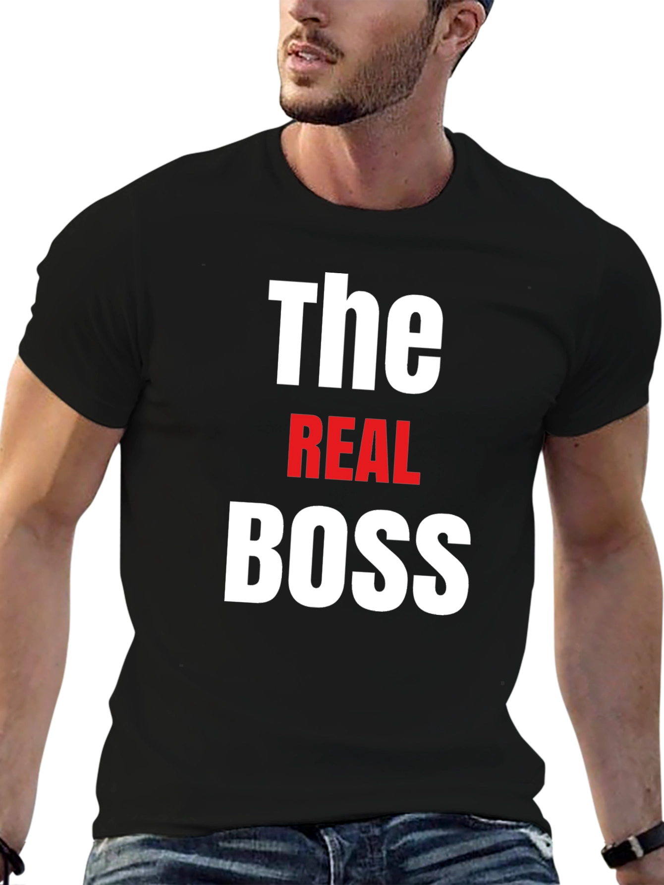 Black The Real Boss T-Shirt view 6