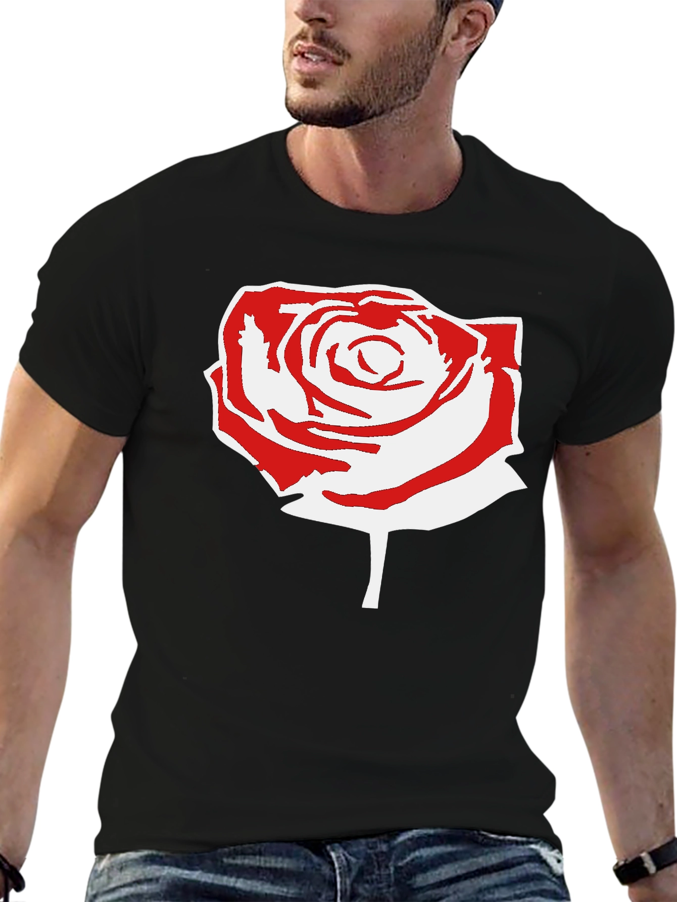 Black Rose Graphic Black T-Shirt view 6