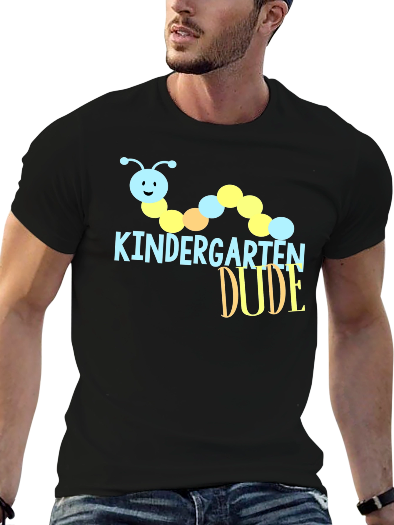 Black Kindergarten Dude Caterpillar Graphic Tee view 6