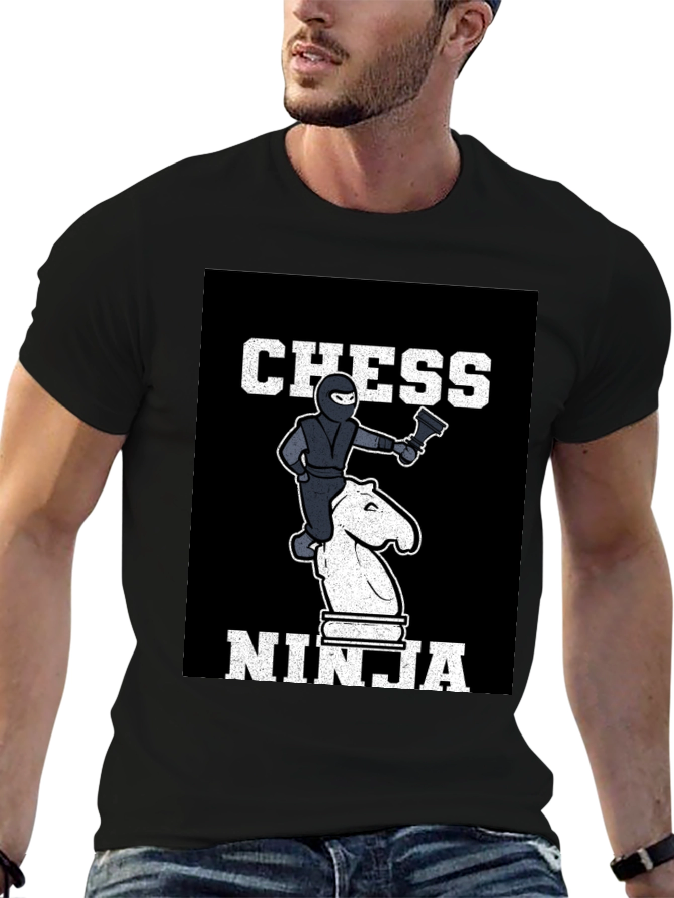 Black Chess Ninja T-Shirt view 6