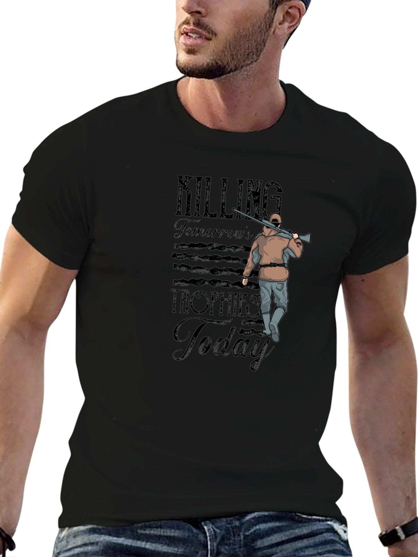 Black Hunting T-Shirt: Killing Tomorrow's Trophies Today view 6
