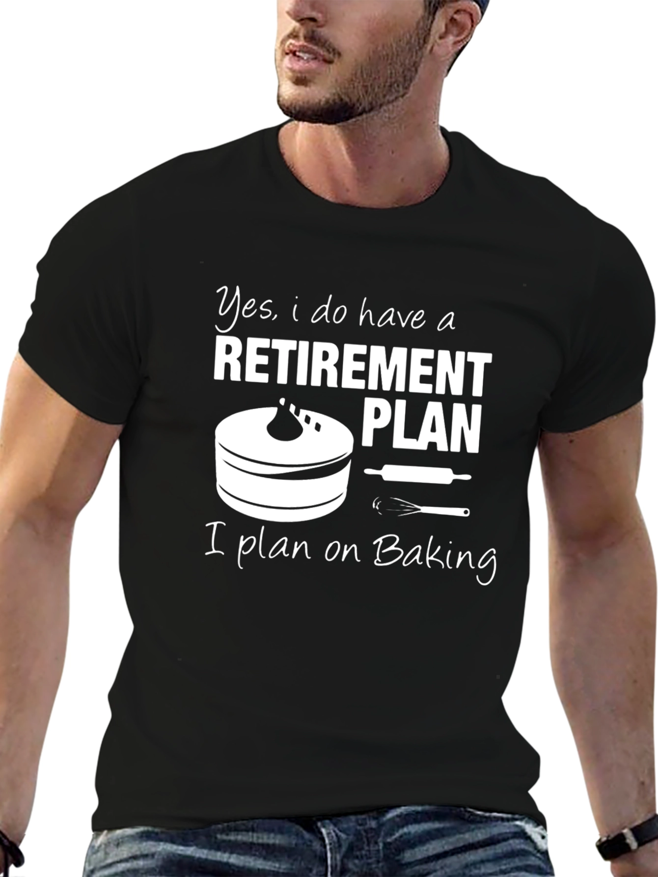 Black Retirement Baking Plan T-Shirt view 6