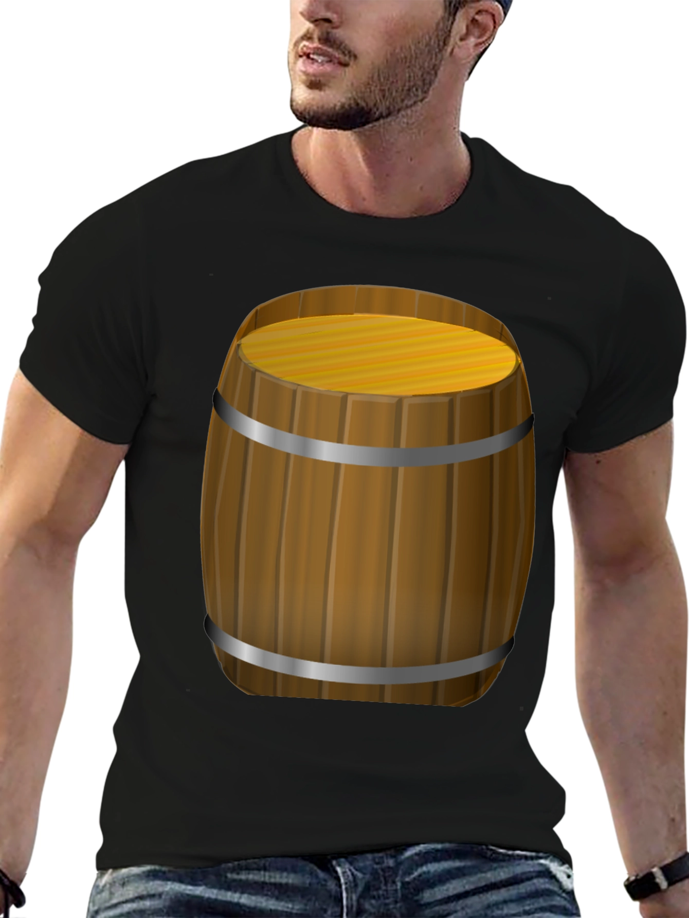 Black Novelty Barrel Graphic T-Shirt view 6
