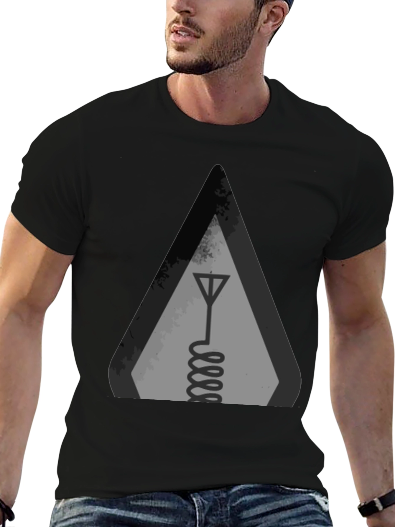 Black Antenna Graphic T-Shirt view 6