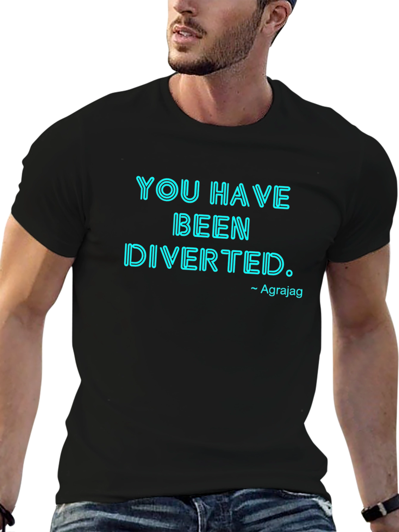 Black You Have Been Diverted Graphic Tee view 6