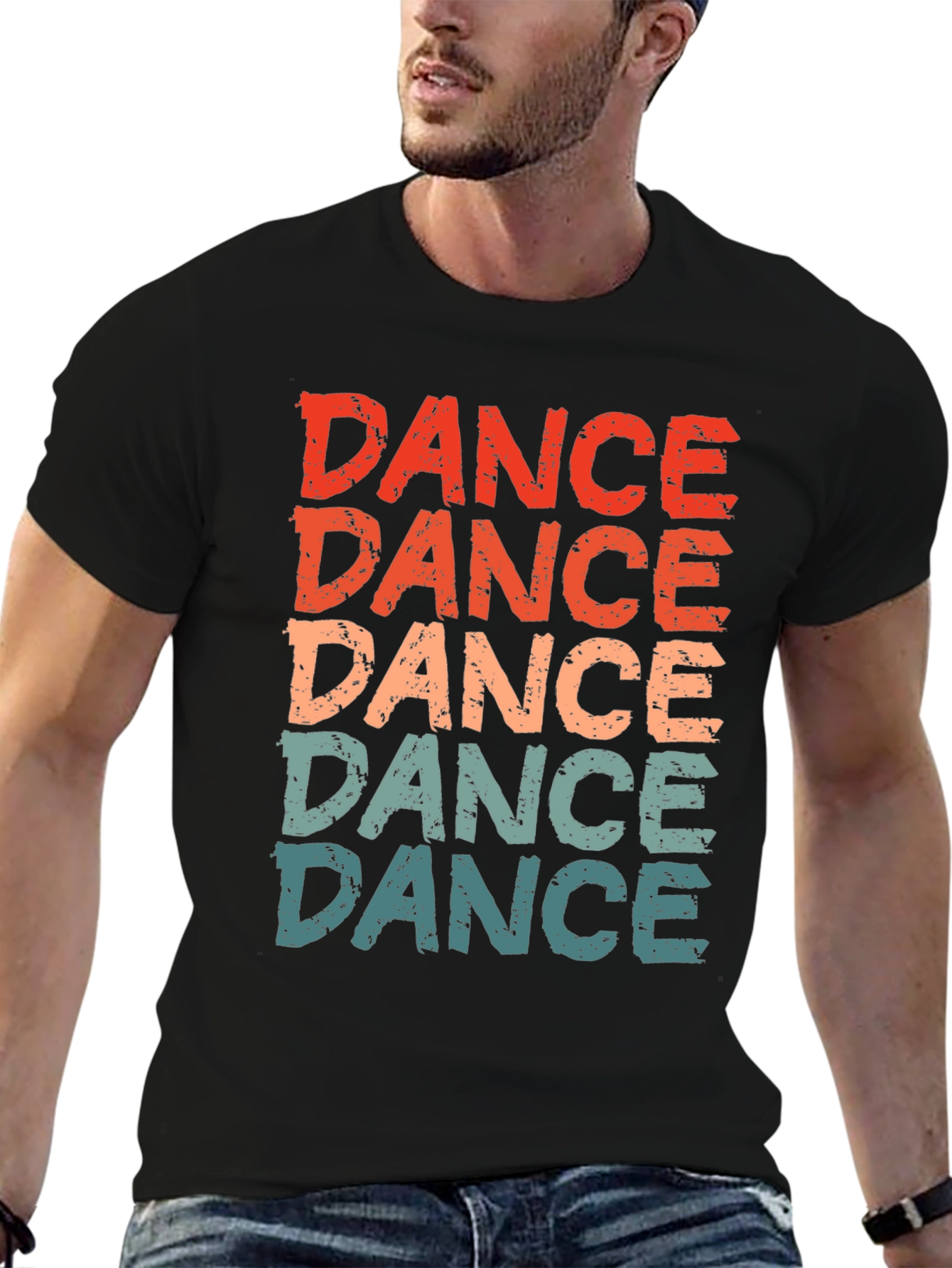 Black Retro "Dance" Graphic T-Shirt view 6