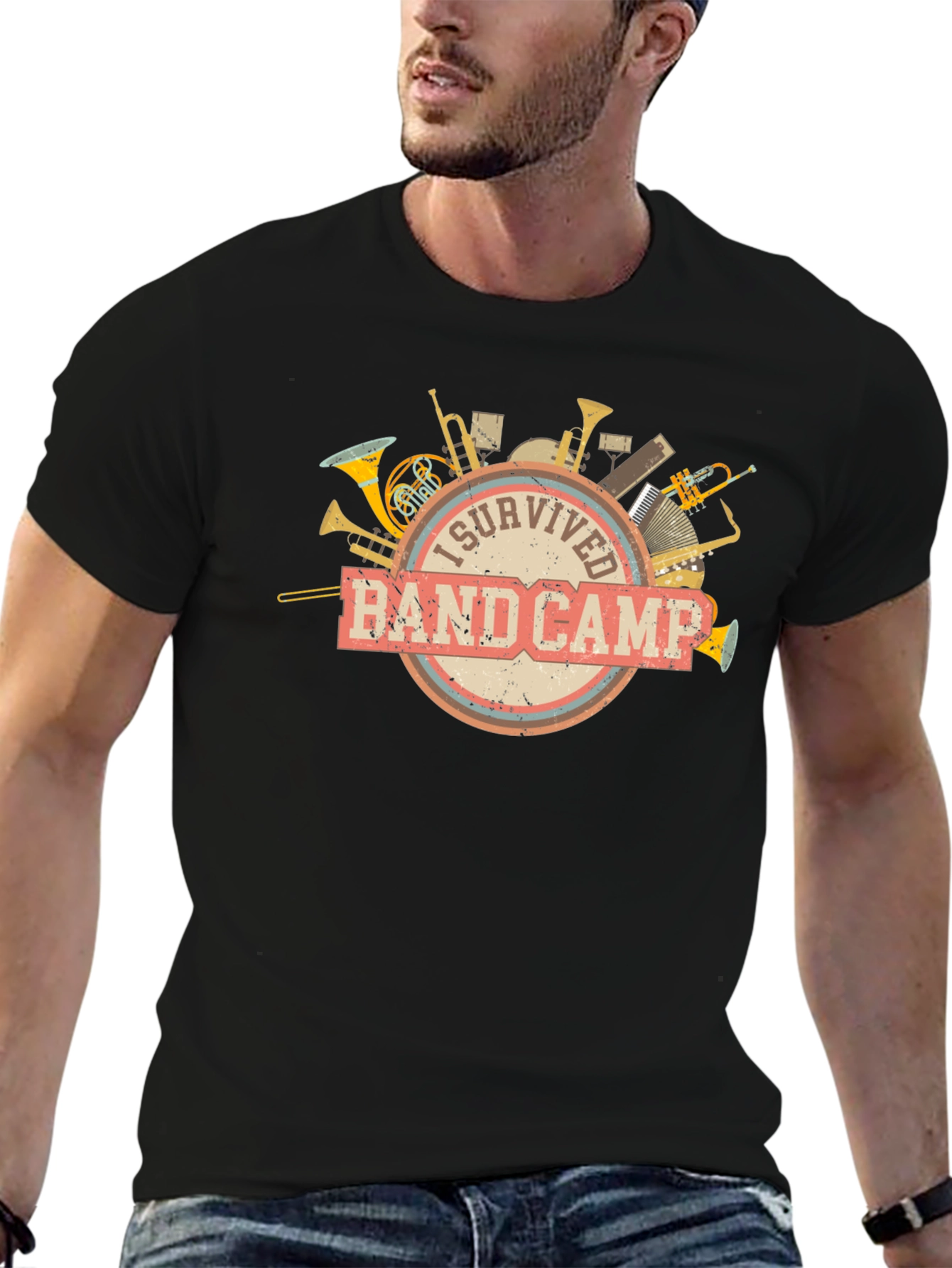 Black I Survived Band Camp Tee view 6