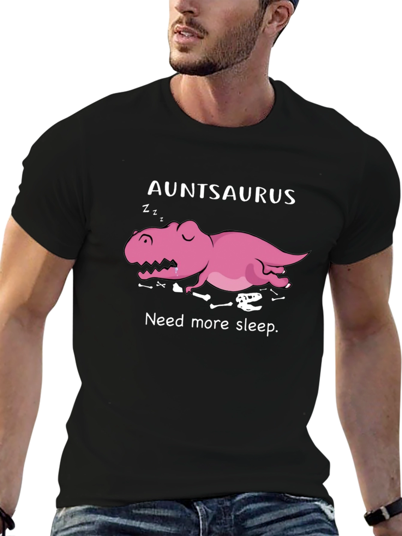 Black Auntsaurus T-Shirt - Need More Sleep Tee view 6